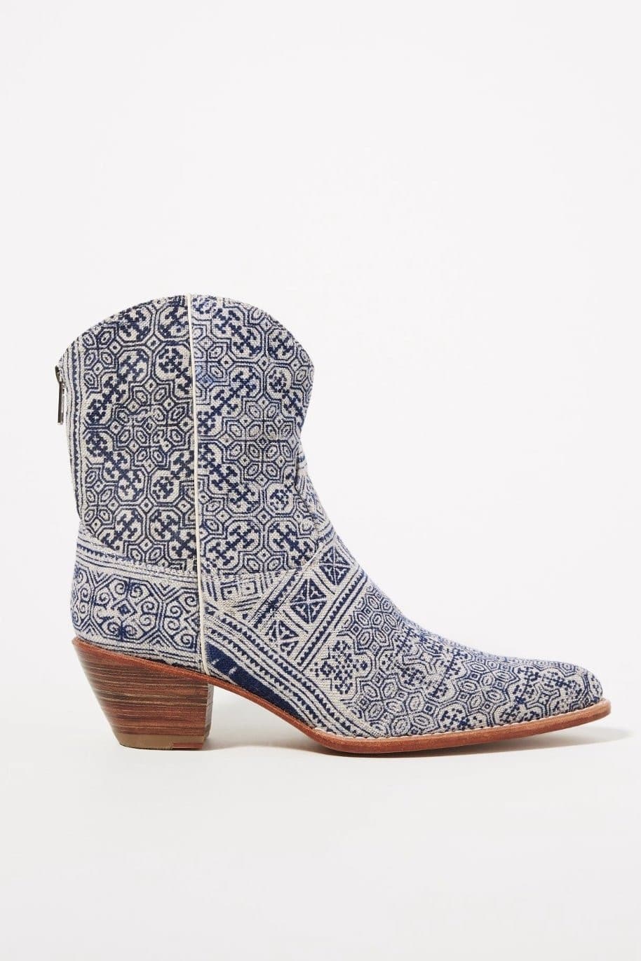 TILE MOSAIC INDIGO WESTERN BOOTS X ANTHROPOLOGIE - BANGKOK TAILOR CLOTHING STORE - HANDMADE CLOTHING