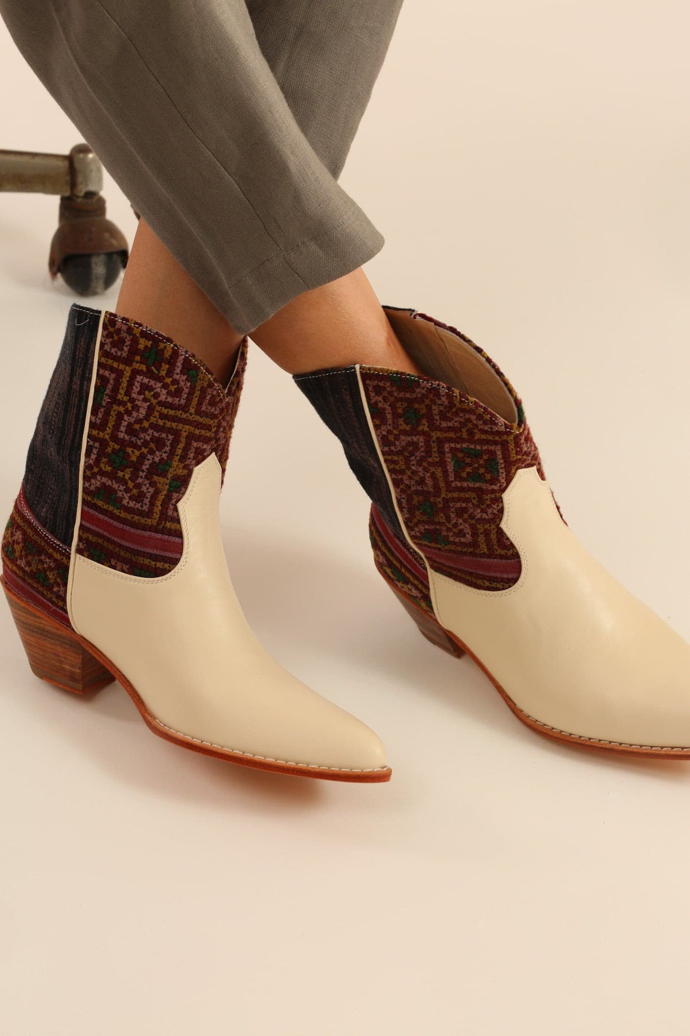 TRIBAL FABRIC SHORT BOOTS IRUS - BANGKOK TAILOR CLOTHING STORE - HANDMADE CLOTHING