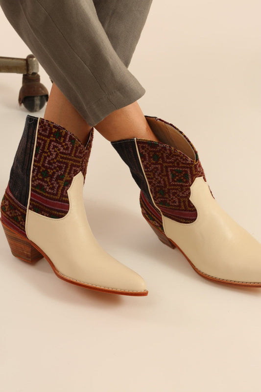 TRIBAL FABRIC SHORT BOOTS IRUS - BANGKOK TAILOR CLOTHING STORE - HANDMADE CLOTHING