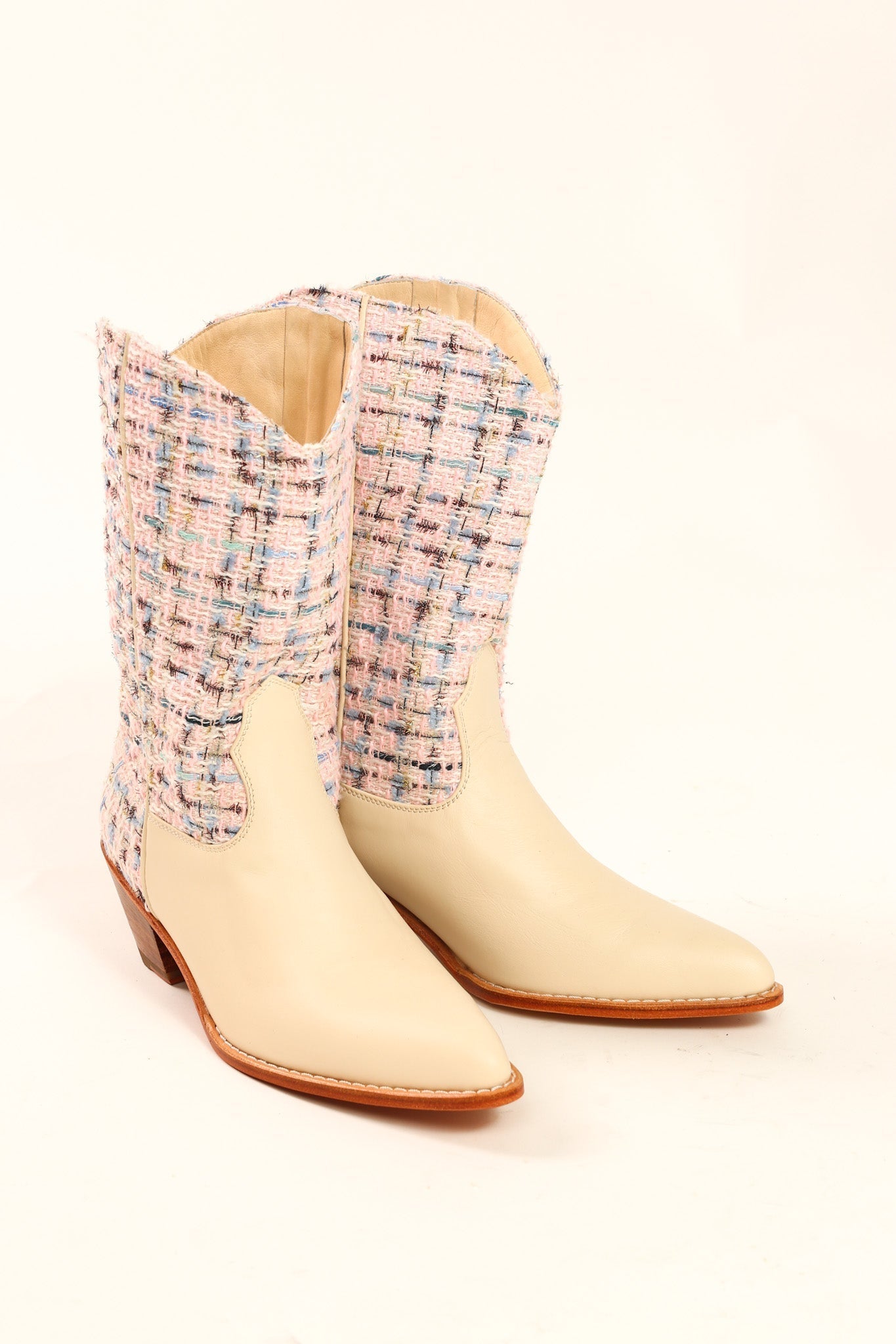 TWEED WESTERN BOOTS VIOLETTA - BANGKOK TAILOR CLOTHING STORE - HANDMADE CLOTHING