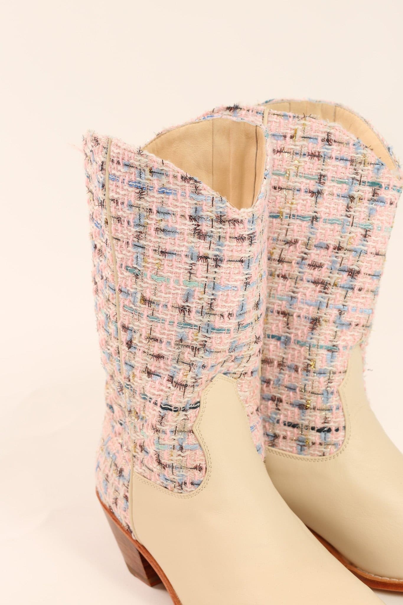 TWEED WESTERN BOOTS VIOLETTA - BANGKOK TAILOR CLOTHING STORE - HANDMADE CLOTHING