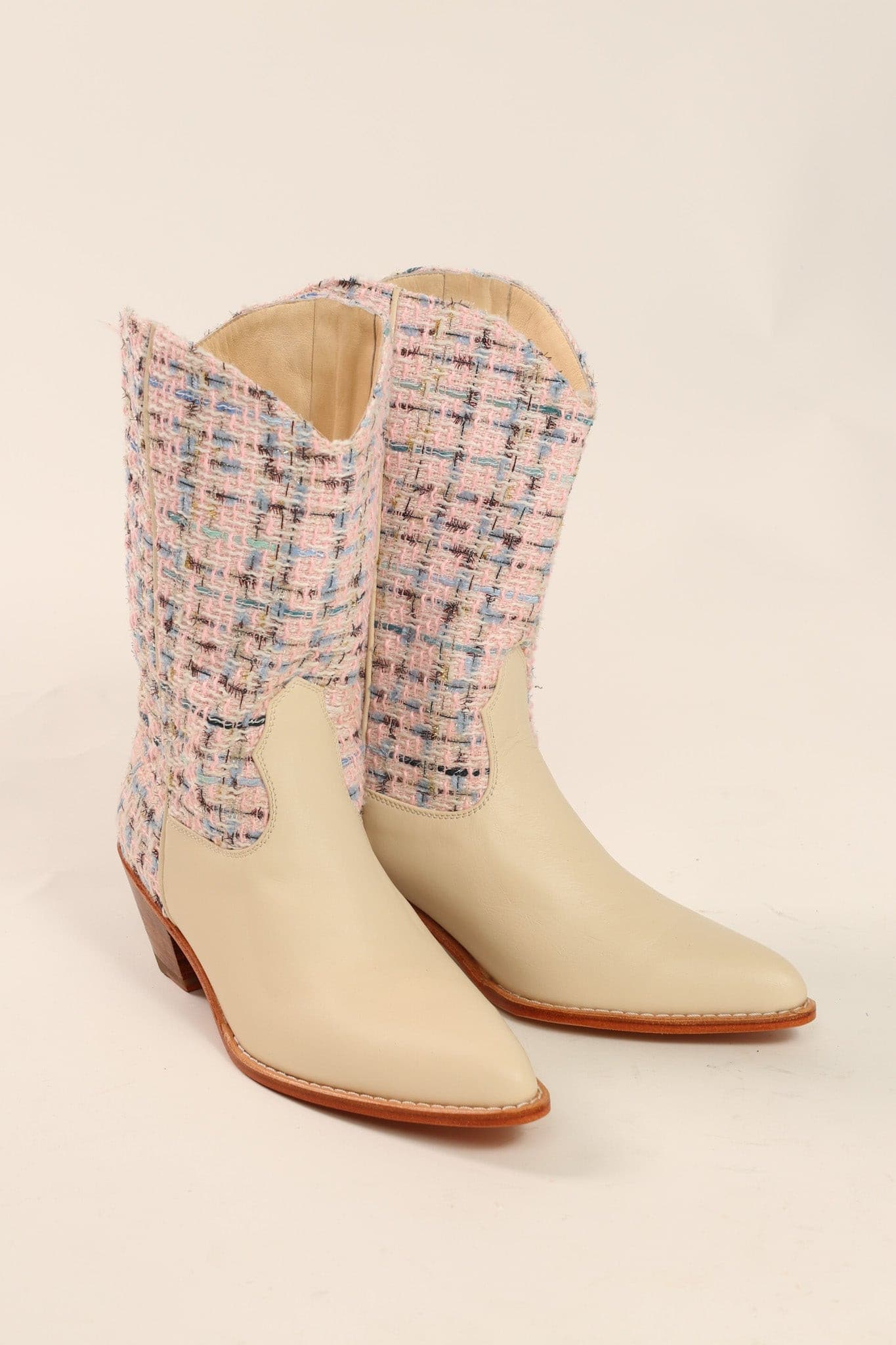 TWEED WESTERN BOOTS VIOLETTA - BANGKOK TAILOR CLOTHING STORE - HANDMADE CLOTHING
