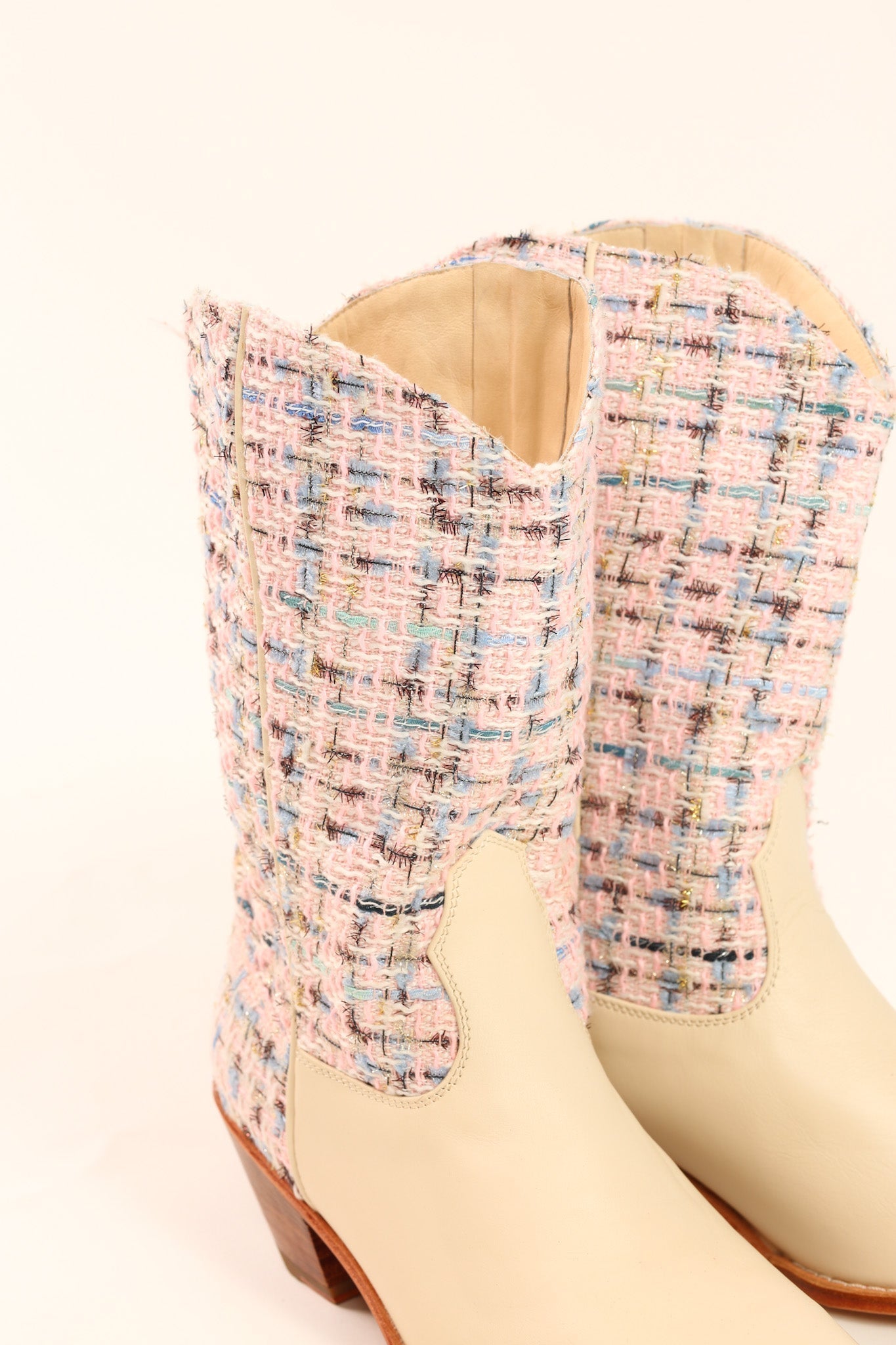 TWEED WESTERN BOOTS VIOLETTA - BANGKOK TAILOR CLOTHING STORE - HANDMADE CLOTHING