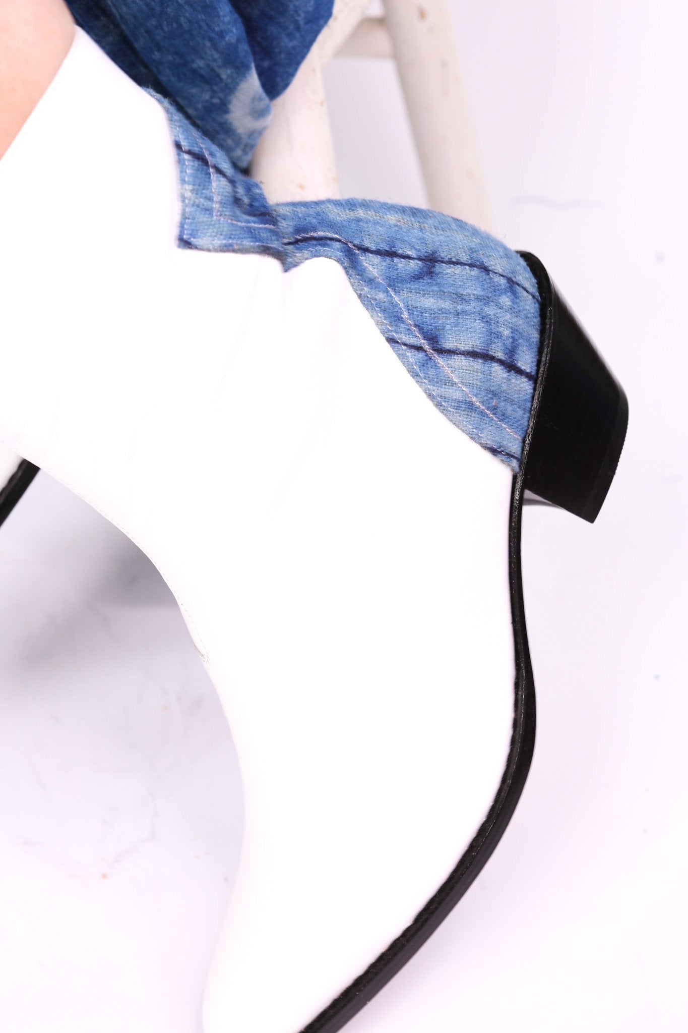 WHITE ANKLE BOOTS INDIGO PAEYA - BANGKOK TAILOR CLOTHING STORE - HANDMADE CLOTHING