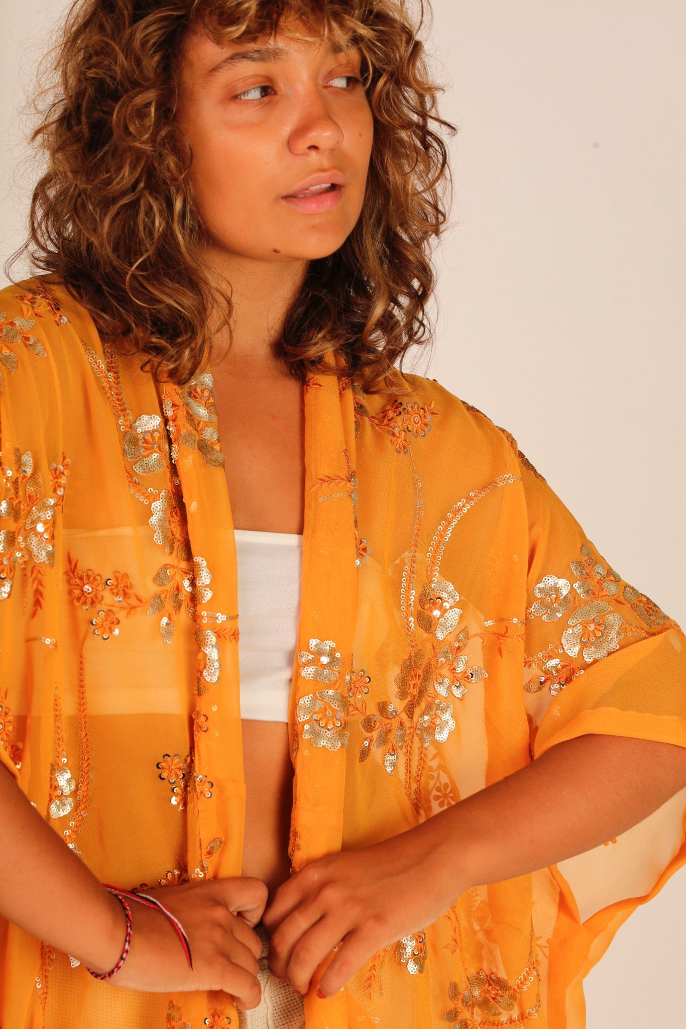 YELLOW ORANGE KIMONO LYSA - BANGKOK TAILOR CLOTHING STORE - HANDMADE CLOTHING