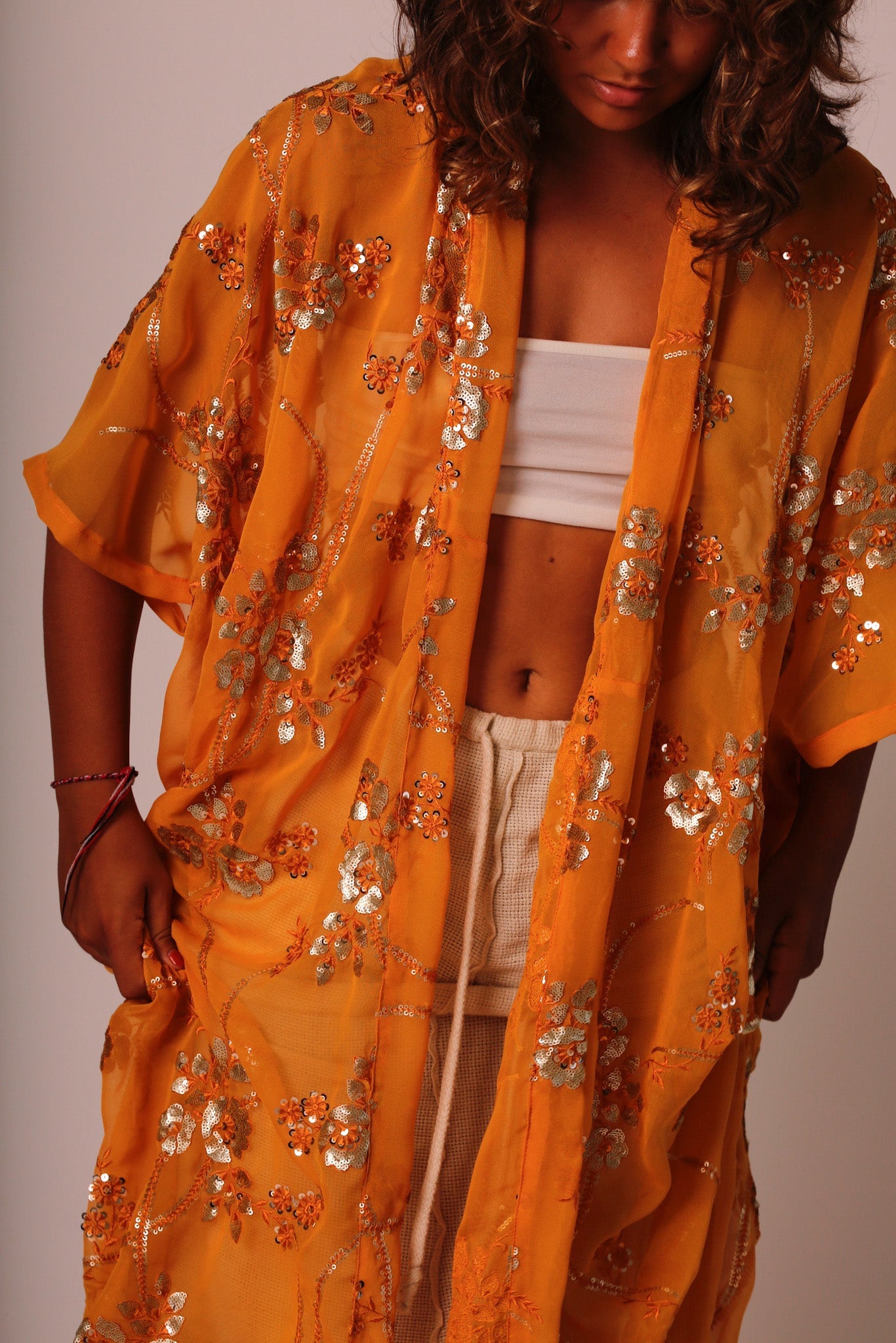 YELLOW ORANGE KIMONO LYSA - BANGKOK TAILOR CLOTHING STORE - HANDMADE CLOTHING