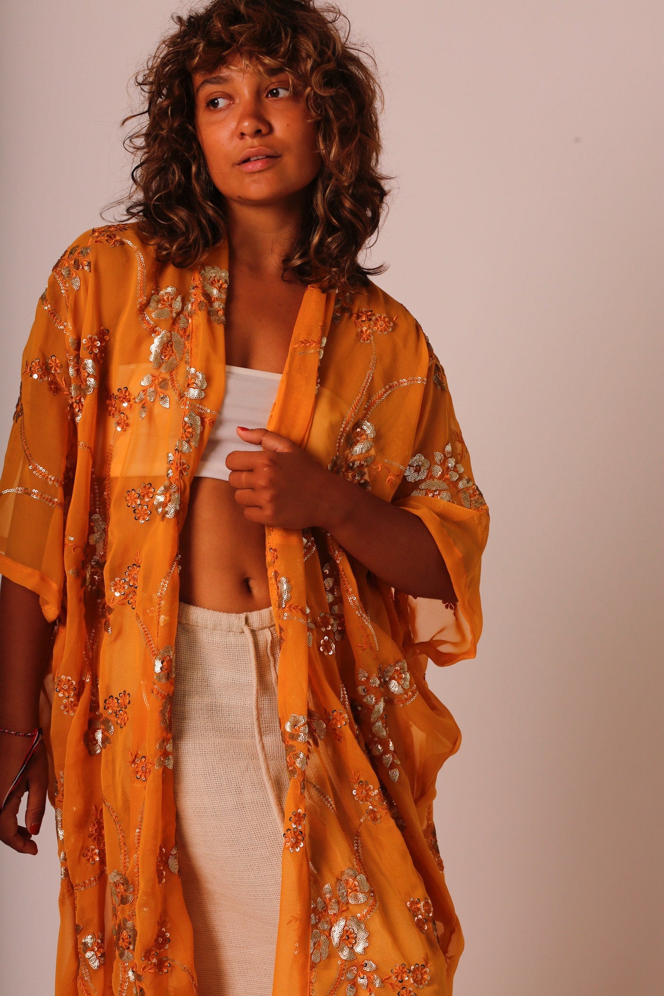 YELLOW ORANGE KIMONO LYSA - BANGKOK TAILOR CLOTHING STORE - HANDMADE CLOTHING