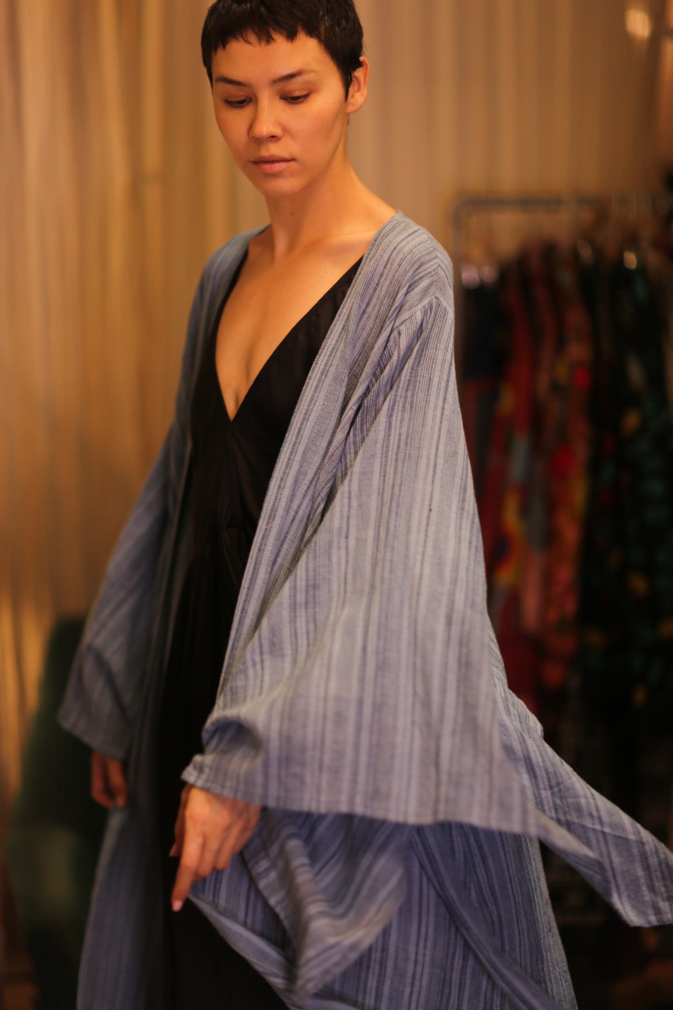 HANDWOVEN COTTON WING KIMONO PINA LAYLA