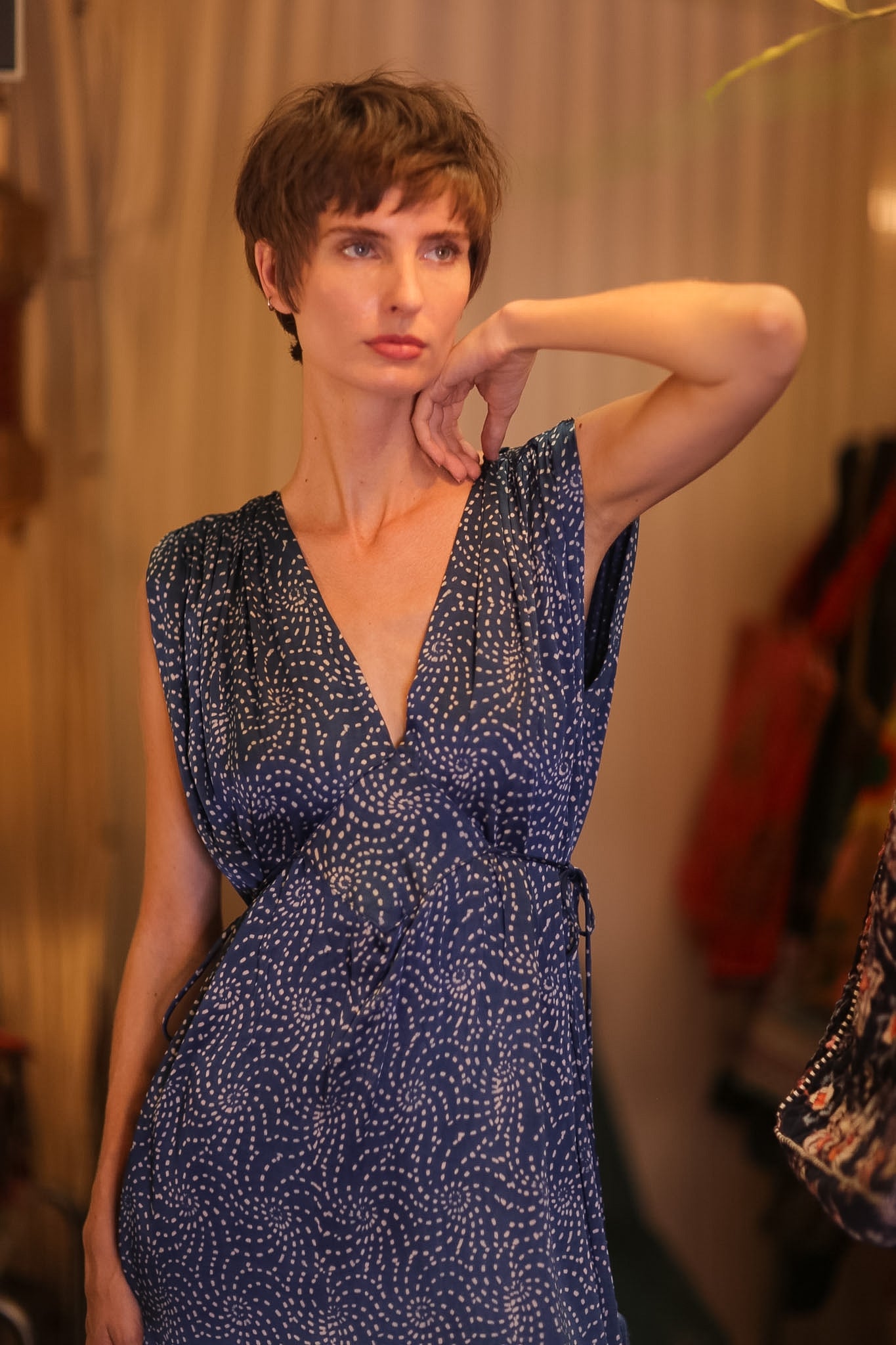 VICTORIA SILK DRESS MARINA