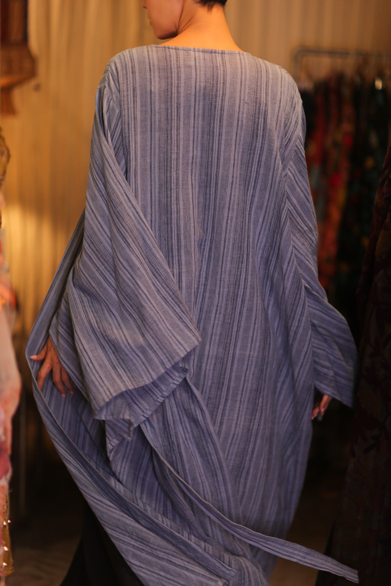 HANDWOVEN COTTON WING KIMONO PINA LAYLA