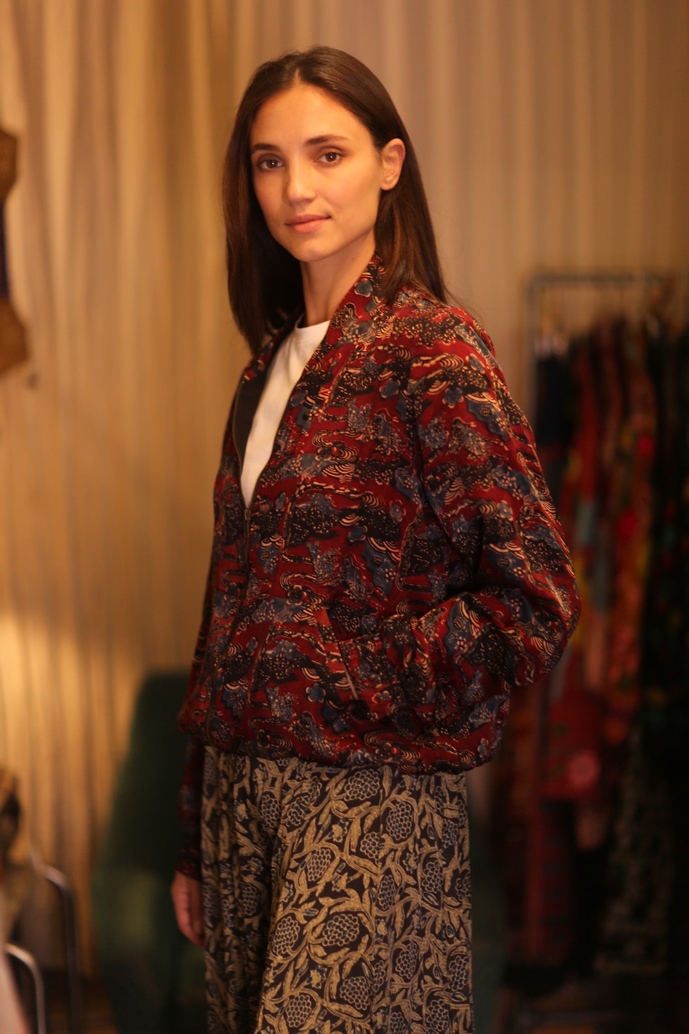 BOMBER JACKET SILK ANCHA POPI