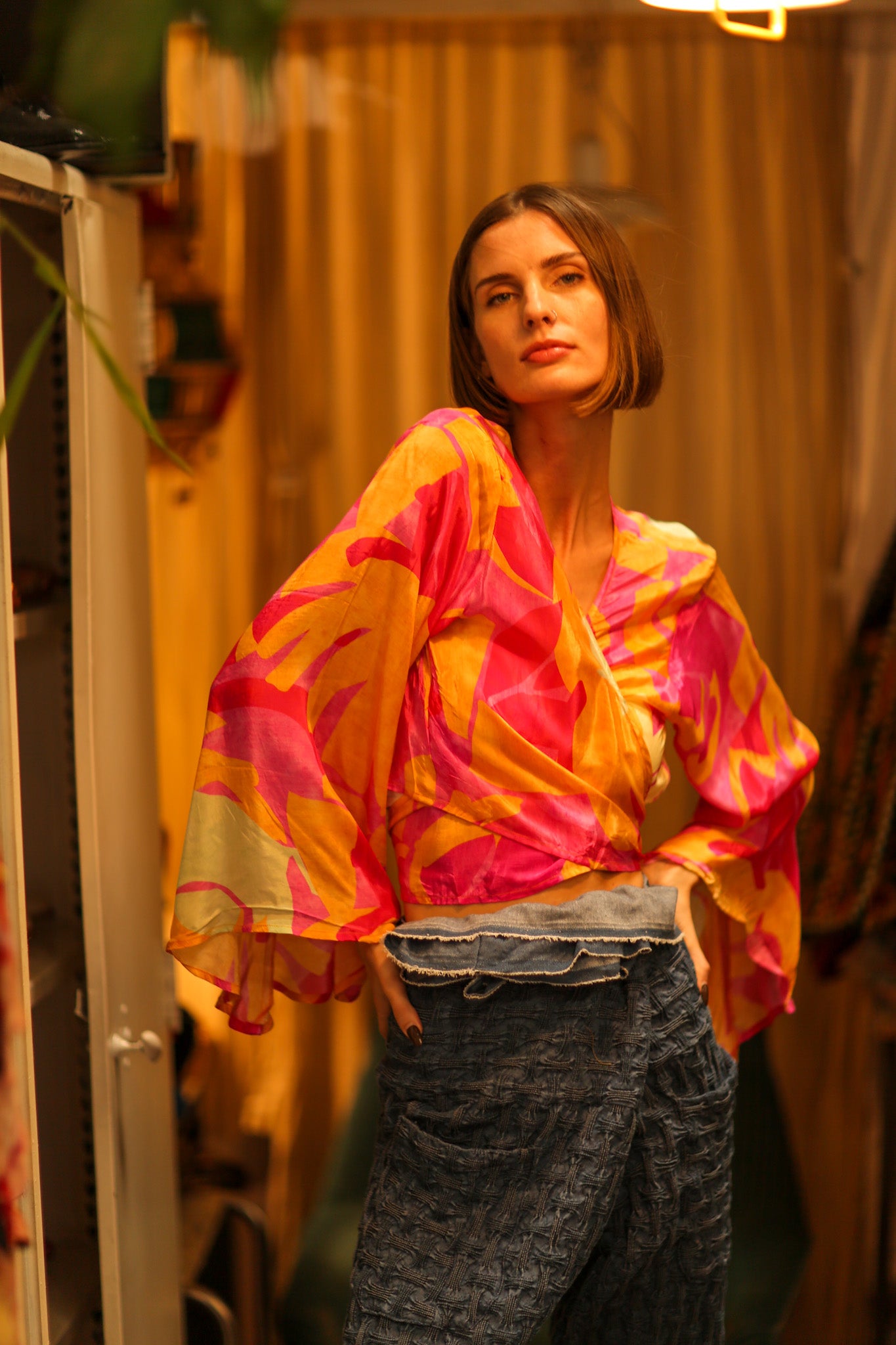 SILK WRAP TOP AURELIA URA