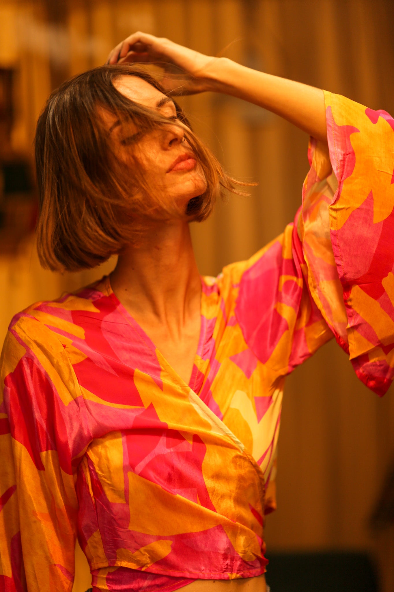 SILK WRAP TOP AURELIA URA