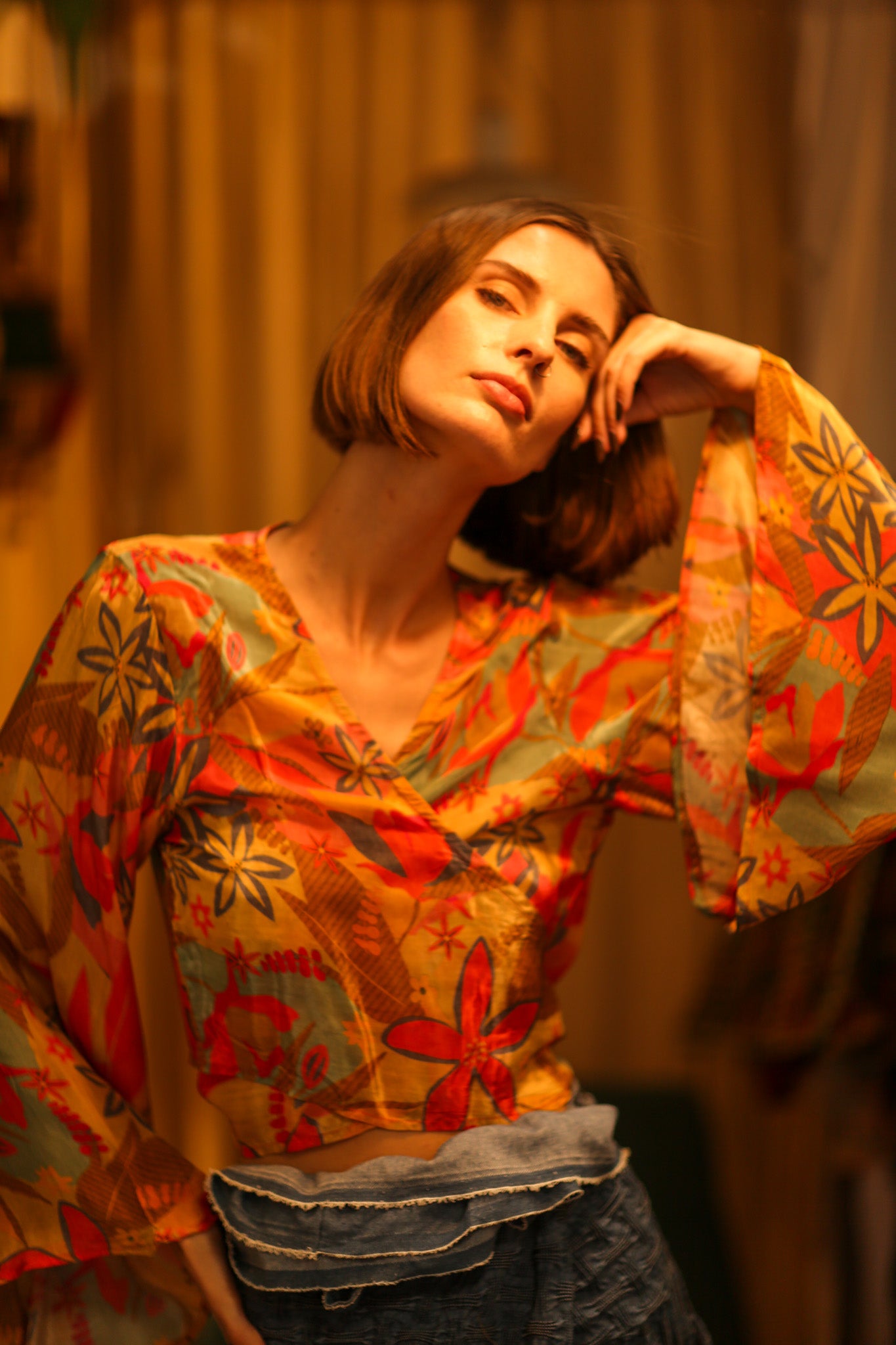 SILK WRAP TOP AURELIA LITTLE FLOWER