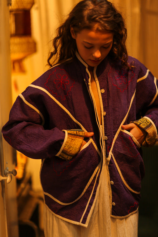 KANTHA JACKET PURPLE VENDOR