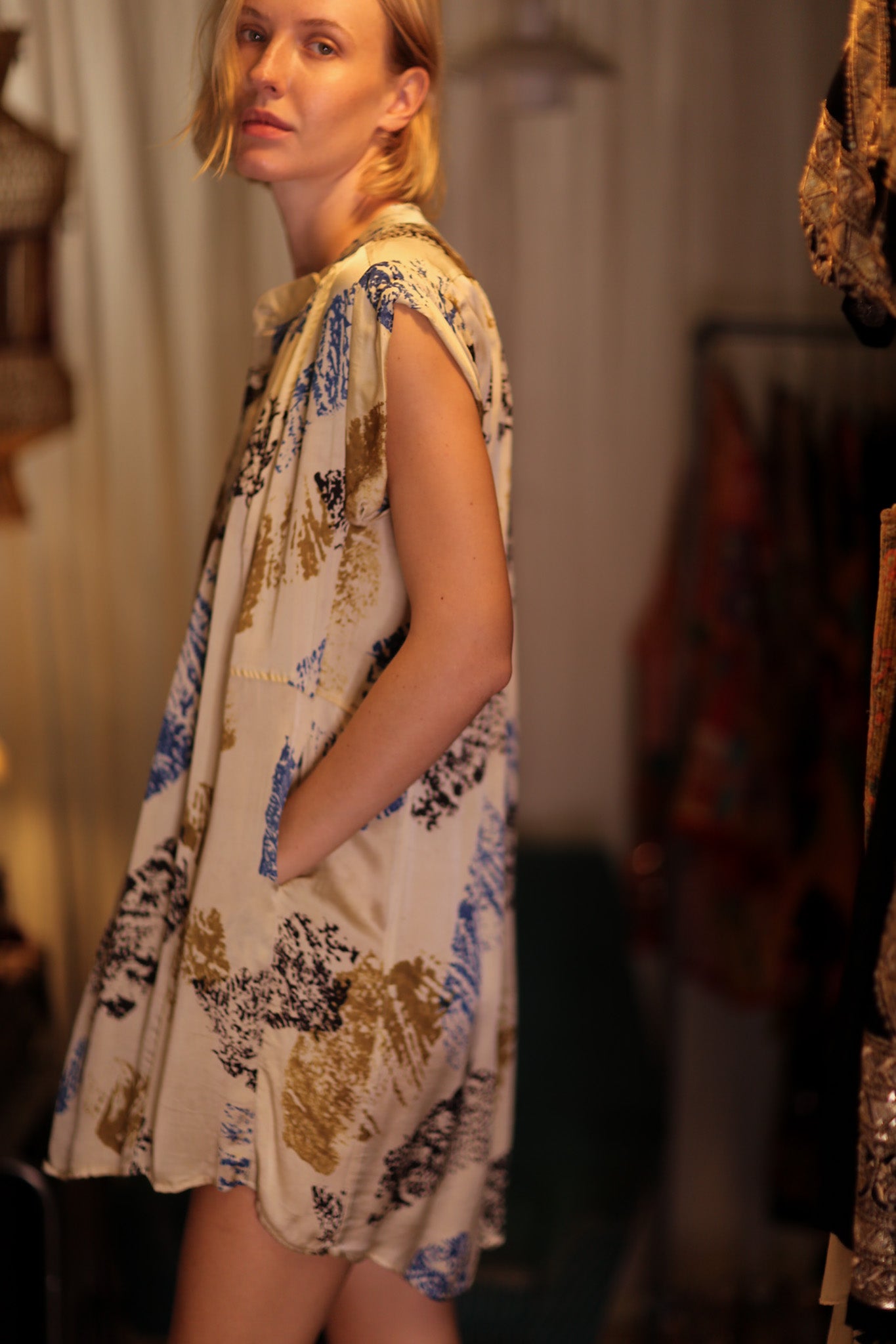 MARY SILK DRESS WHITE ARTIST