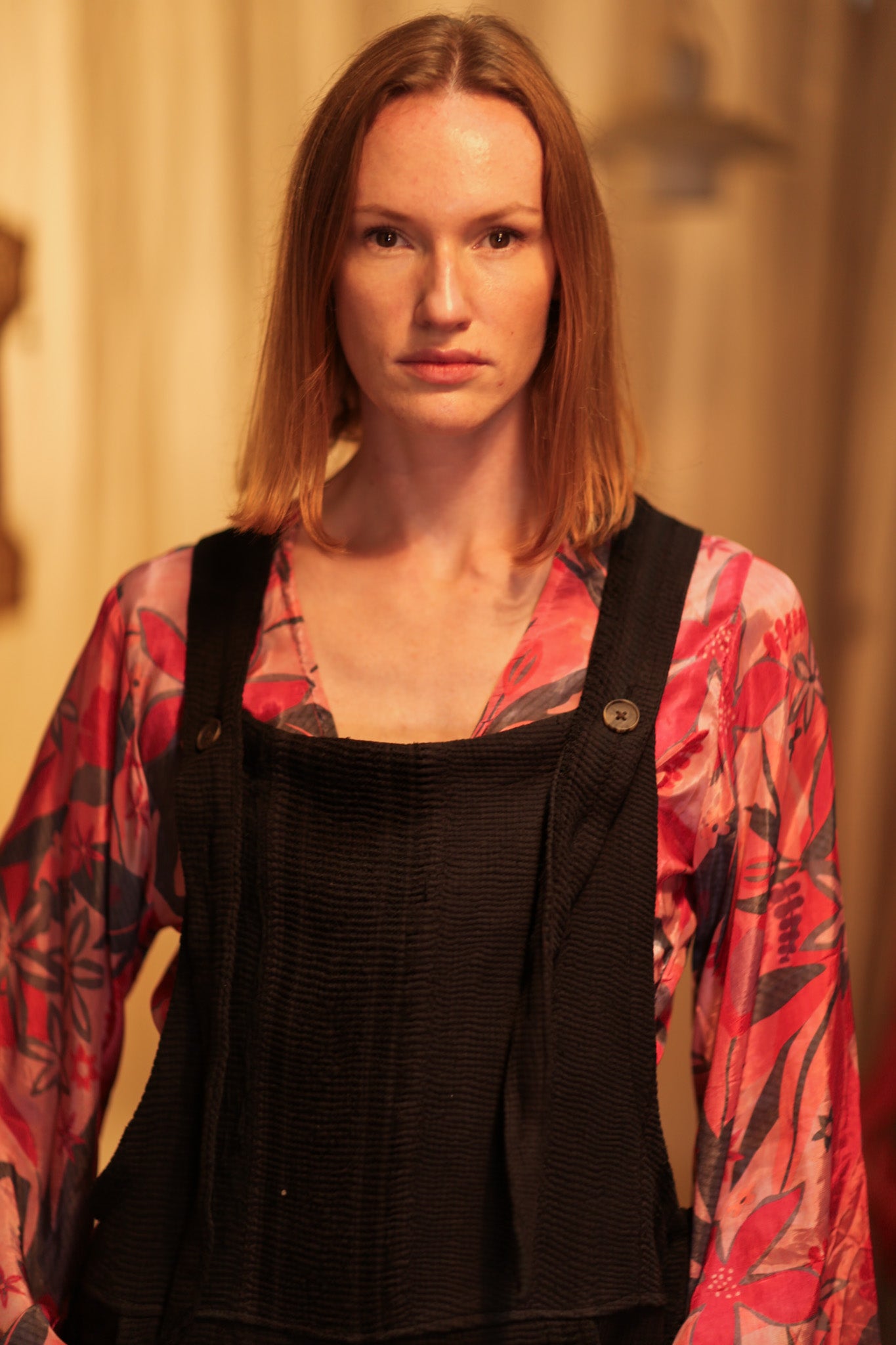 FREYA EMBROIDERED KANTHA DUNGAREES DARKNESS