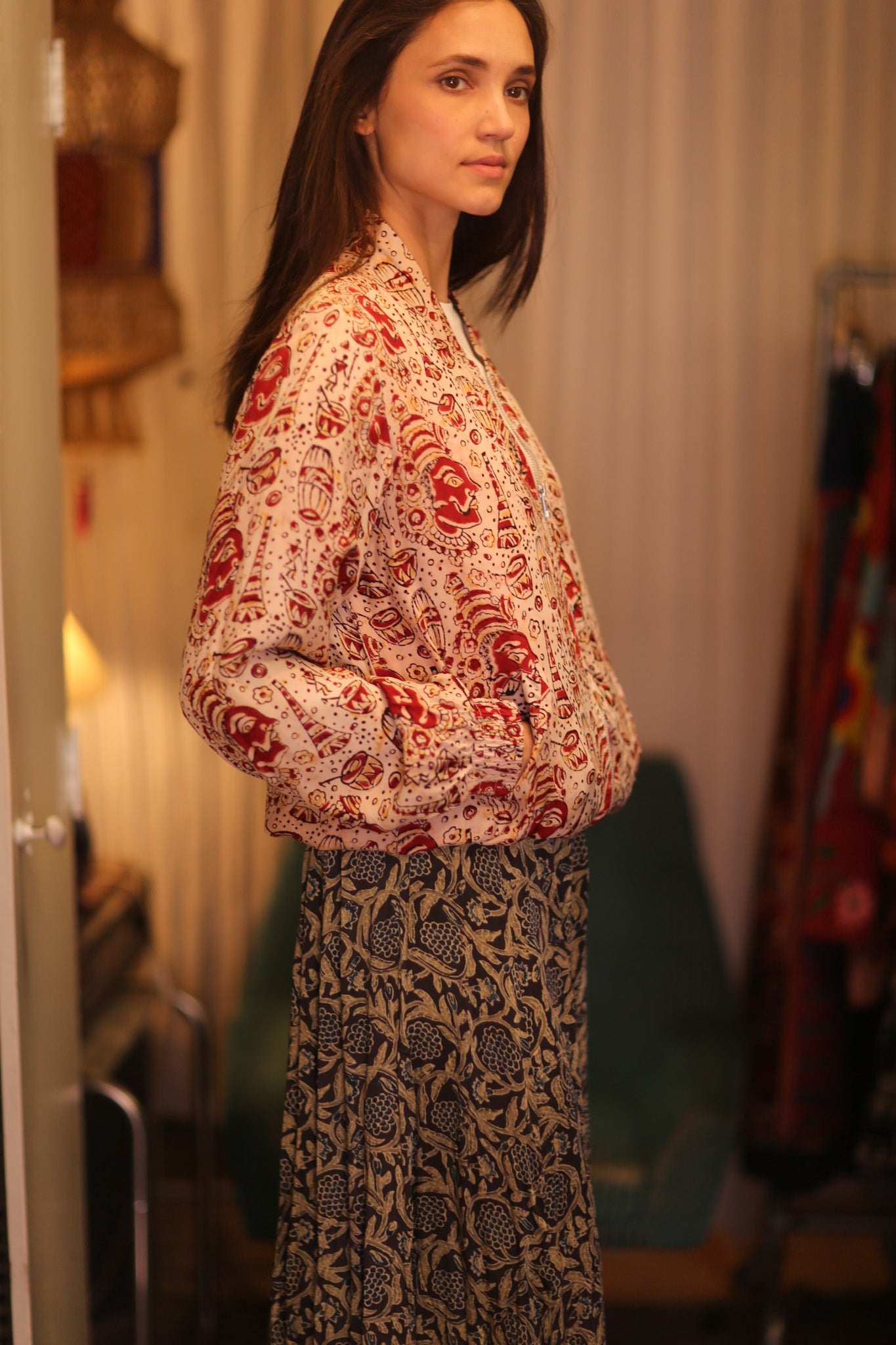 BOMBER JACKET SILK ANCHA MARINI