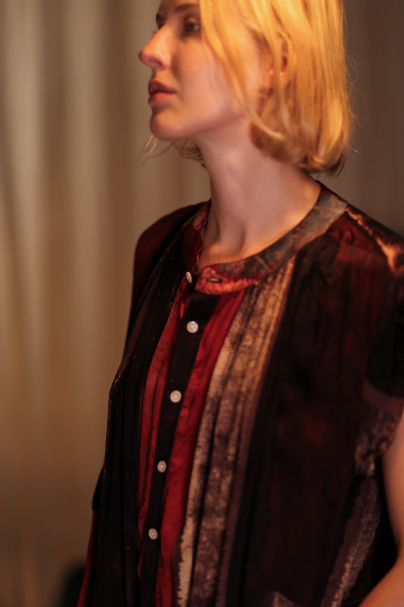MARY SILK DRESS RED STRIPE
