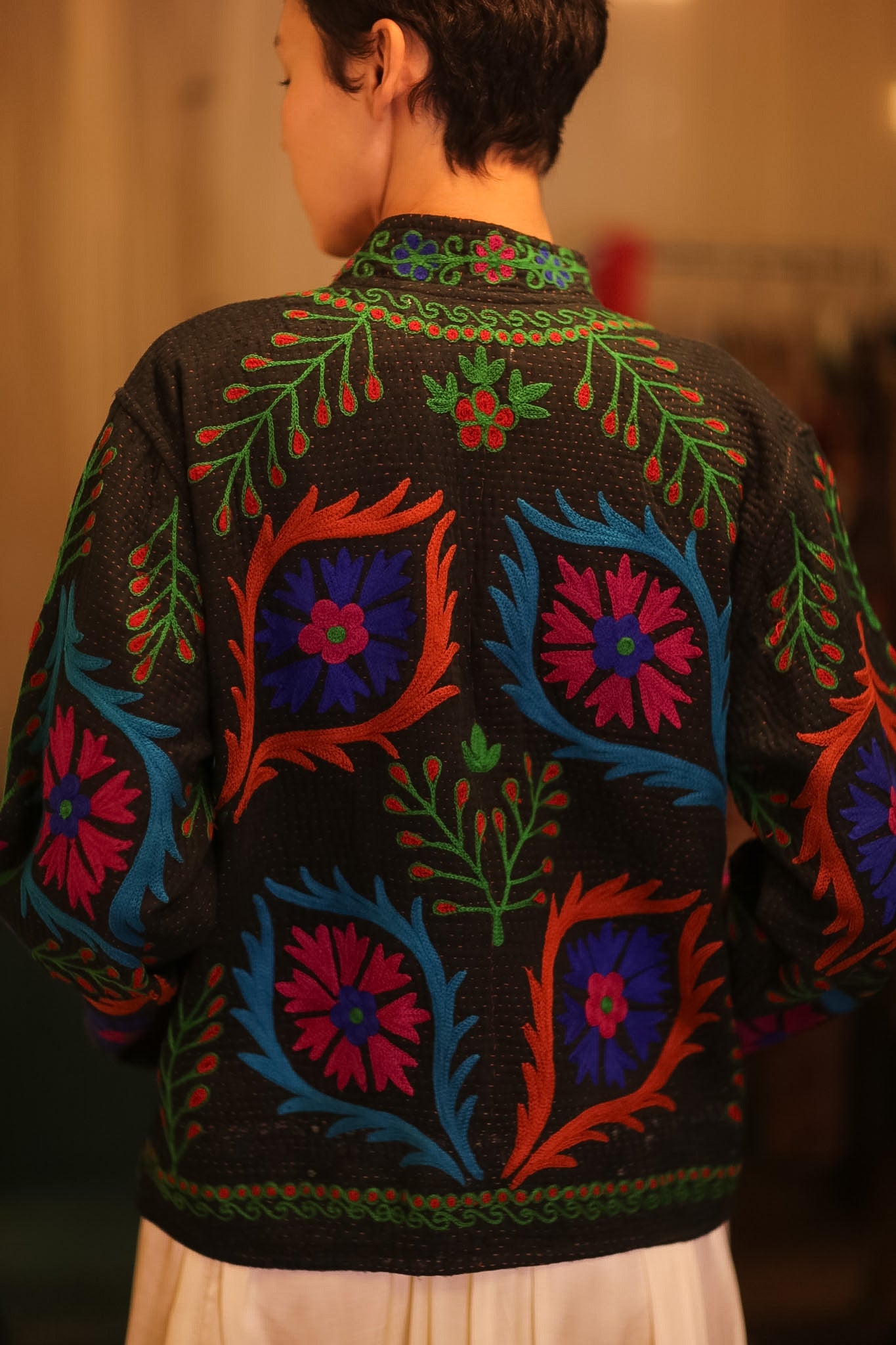 EMBROIDERED KANTHA JACKET INGRID EYES
