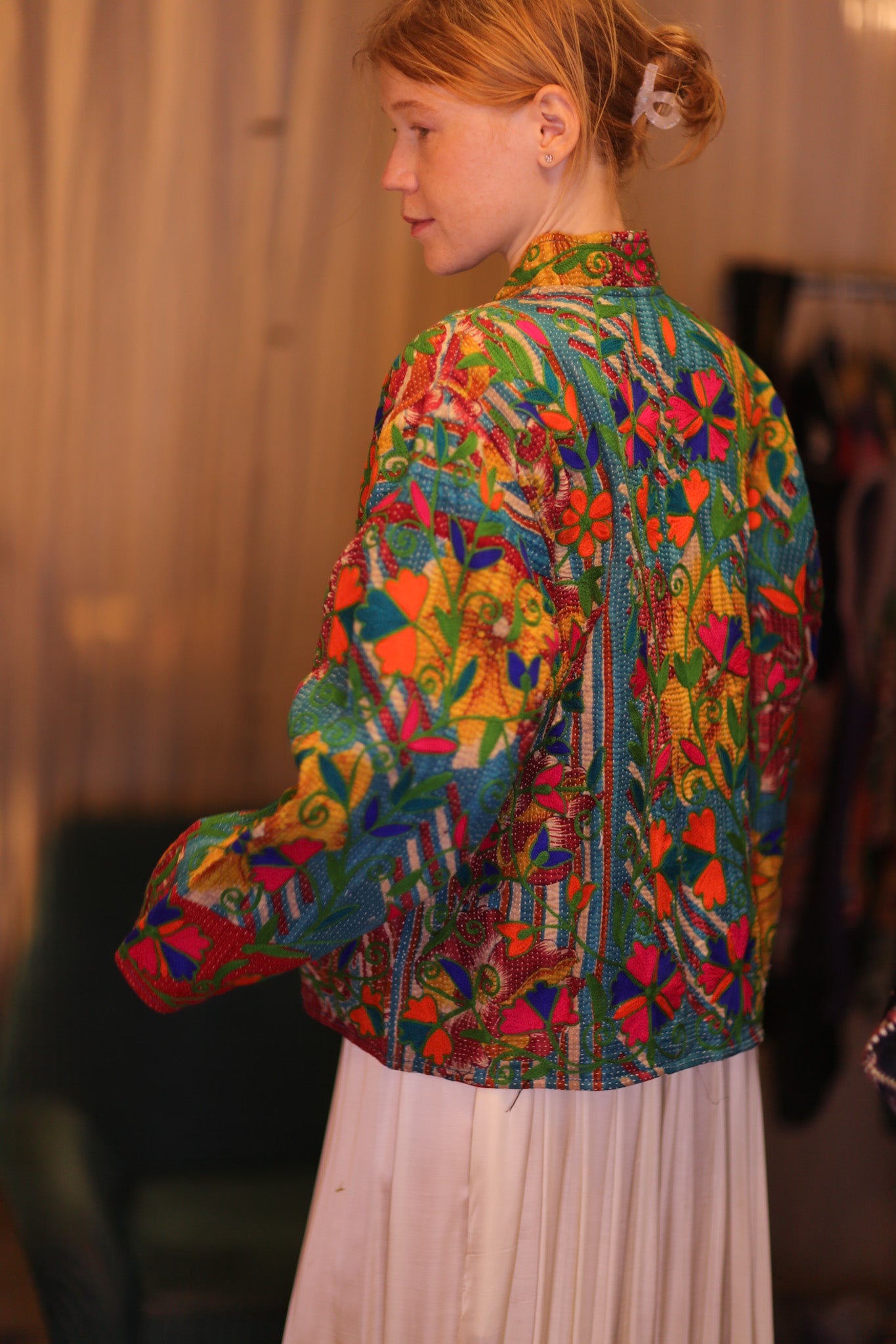 EMBROIDERED JACKET INGRID NAVI