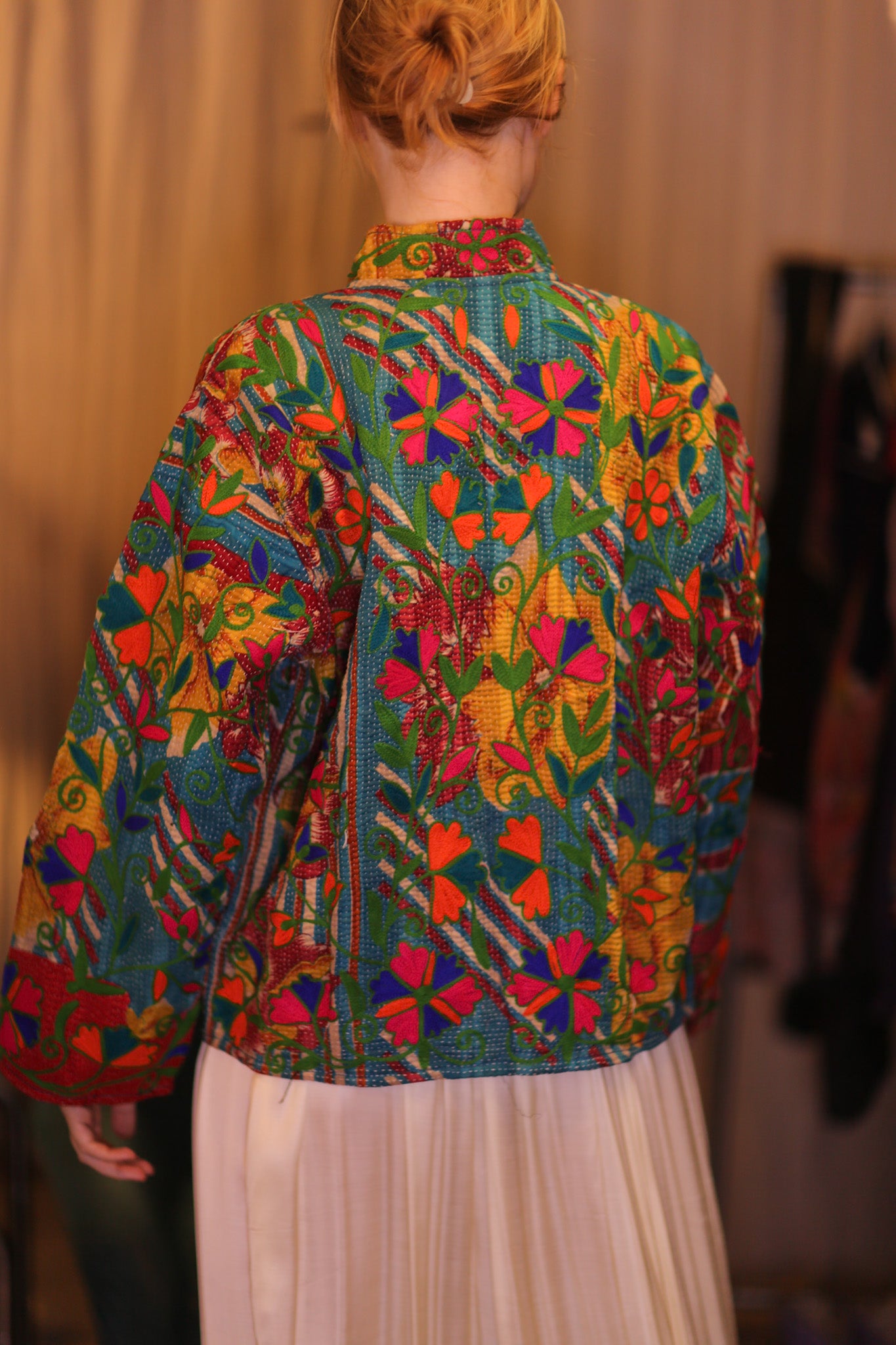 EMBROIDERED JACKET INGRID NAVI