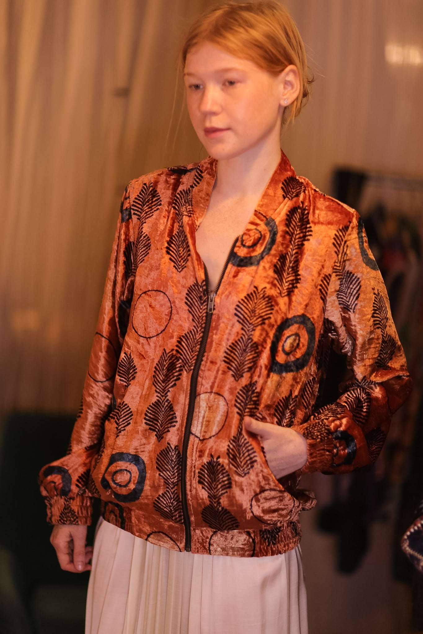 VELVET BOMBER JACKET SUNSET