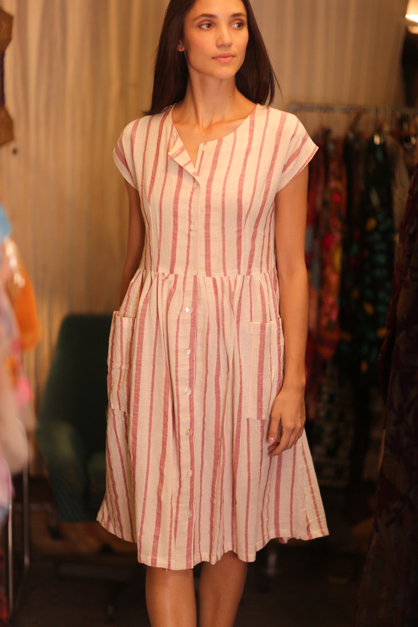 COTTON DRESS EDITH VAVI ROSE