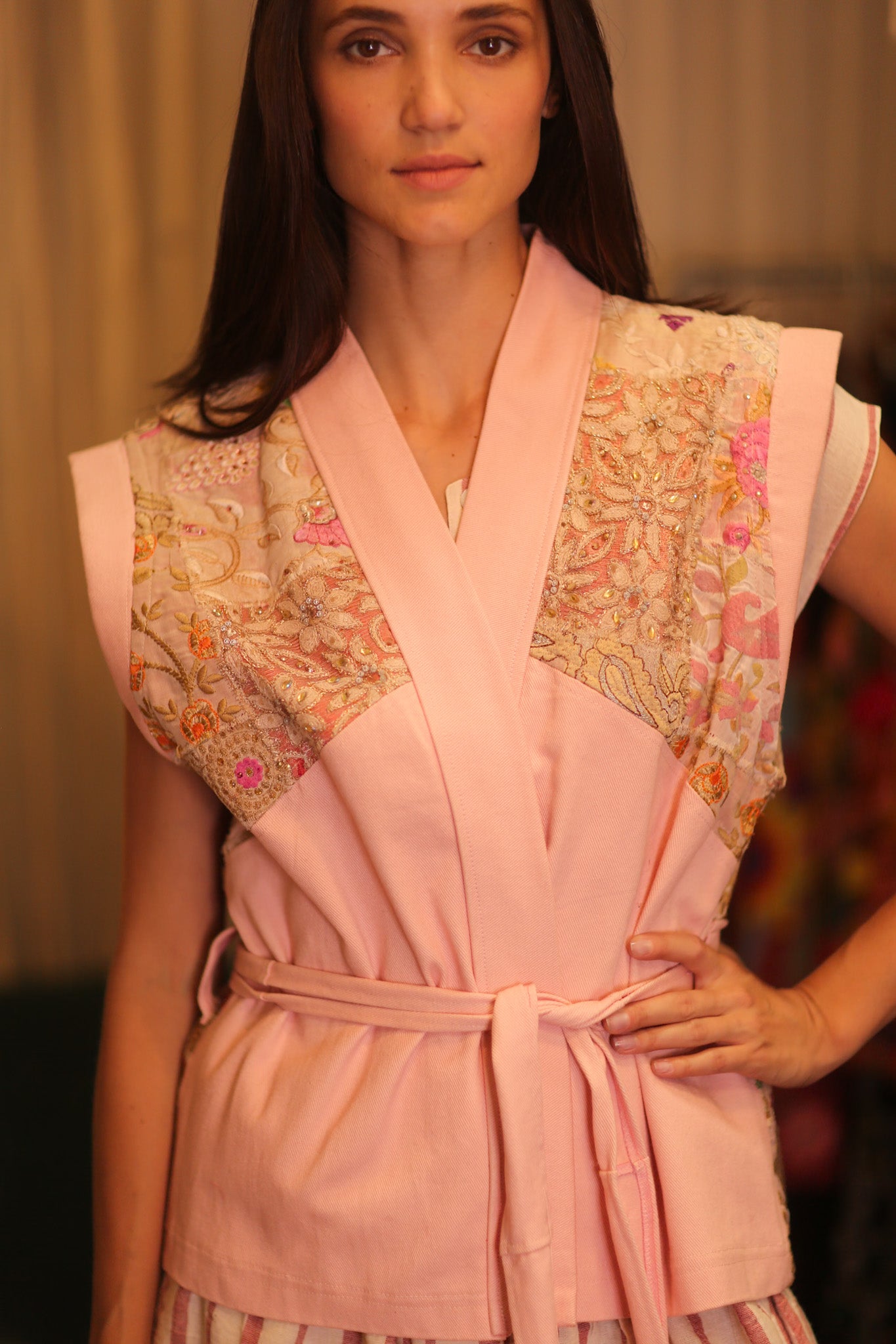 DENIM PATCHWORK VEST