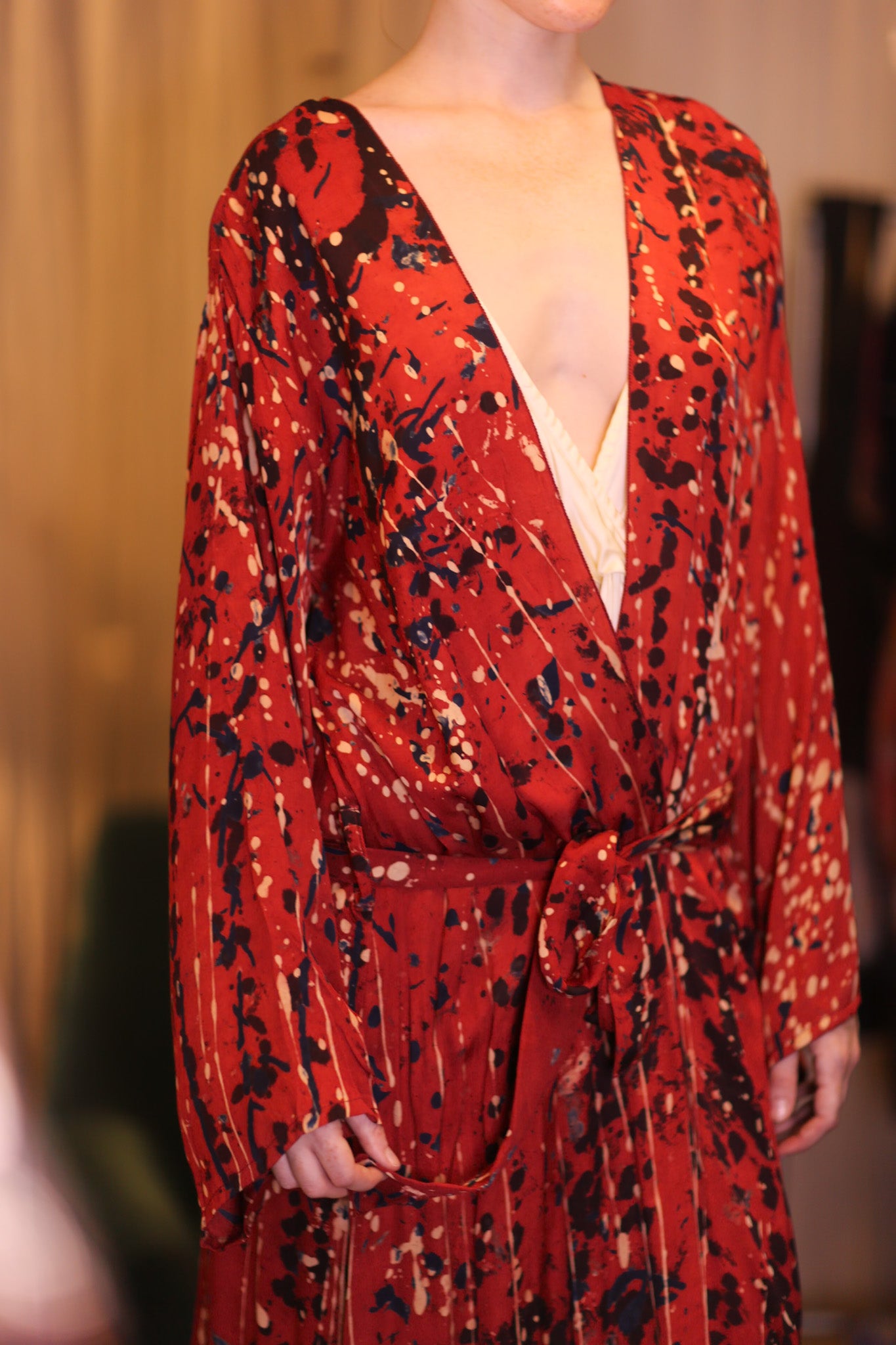 SILK KIMONO CONSTANCA DELLI WITH BELT