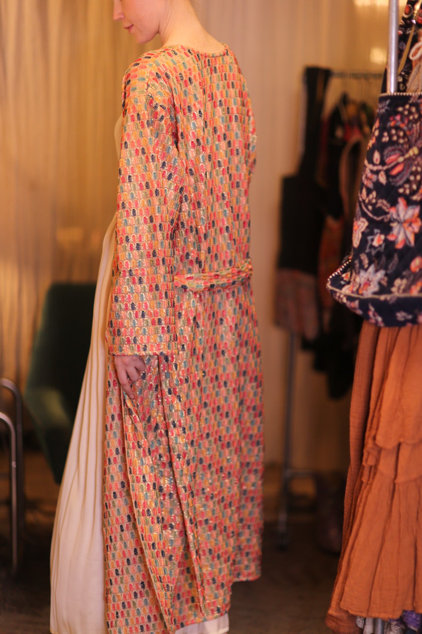 EMBROIDERED SILK KIMONO CONSTANCA BOREA