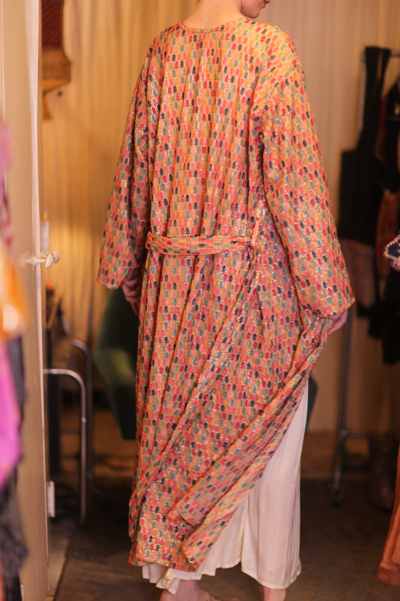 EMBROIDERED SILK KIMONO CONSTANCA BOREA