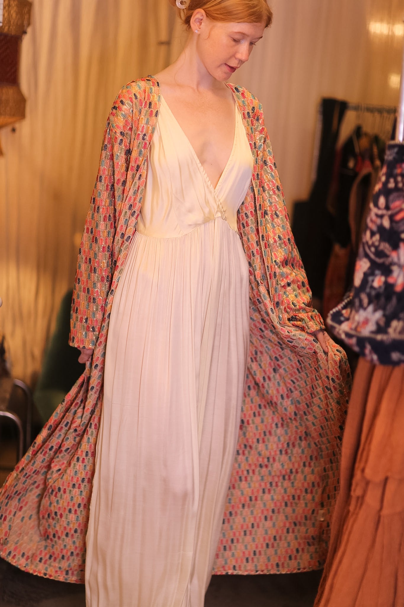 EMBROIDERED SILK KIMONO CONSTANCA BOREA