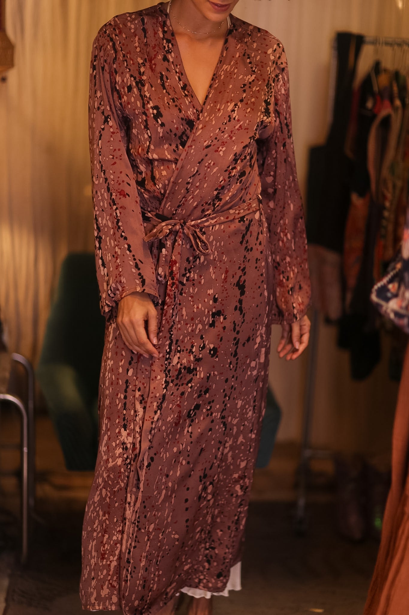 SILK KIMONO CONSTANCA CRYSTAL