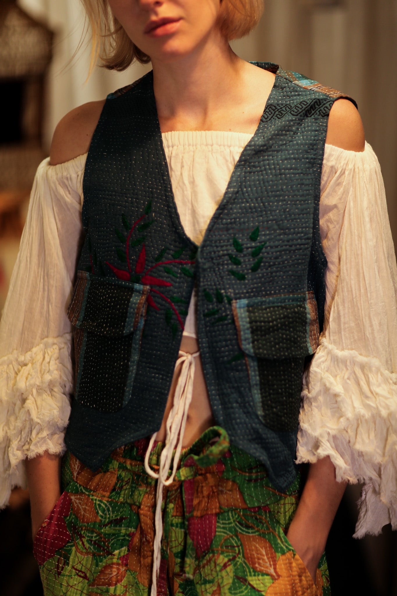 MARLENE KANTHA GILET TARTAN