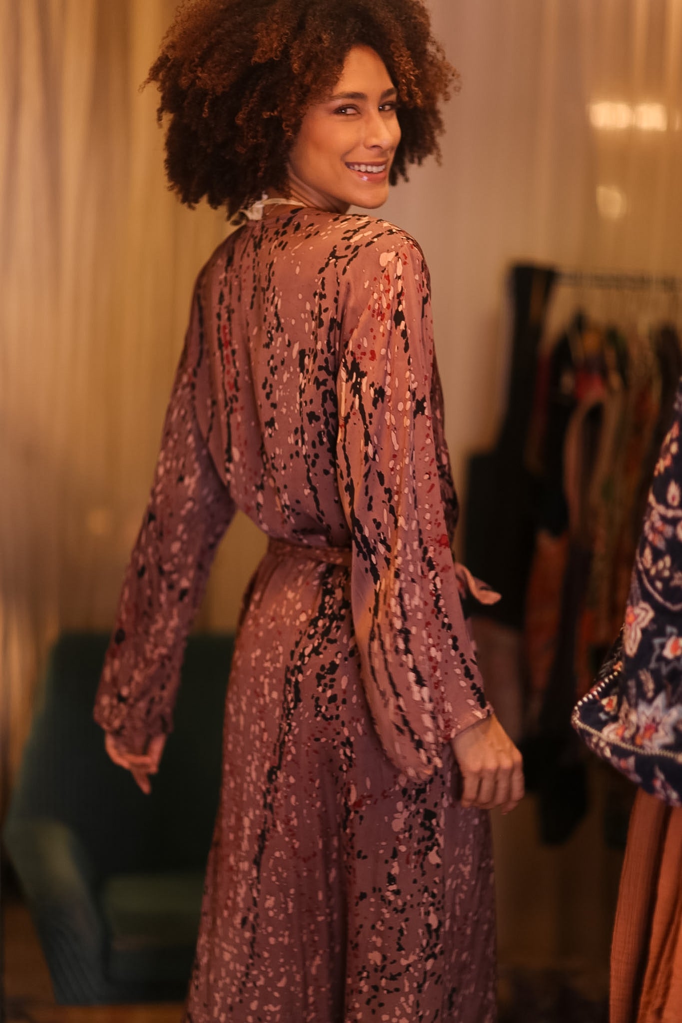SILK KIMONO CONSTANCA CRYSTAL