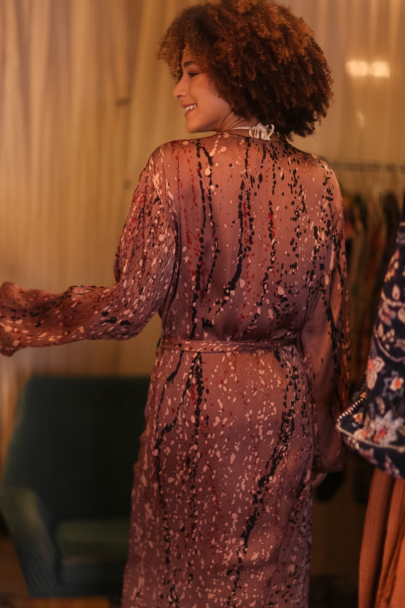 SILK KIMONO CONSTANCA CRYSTAL