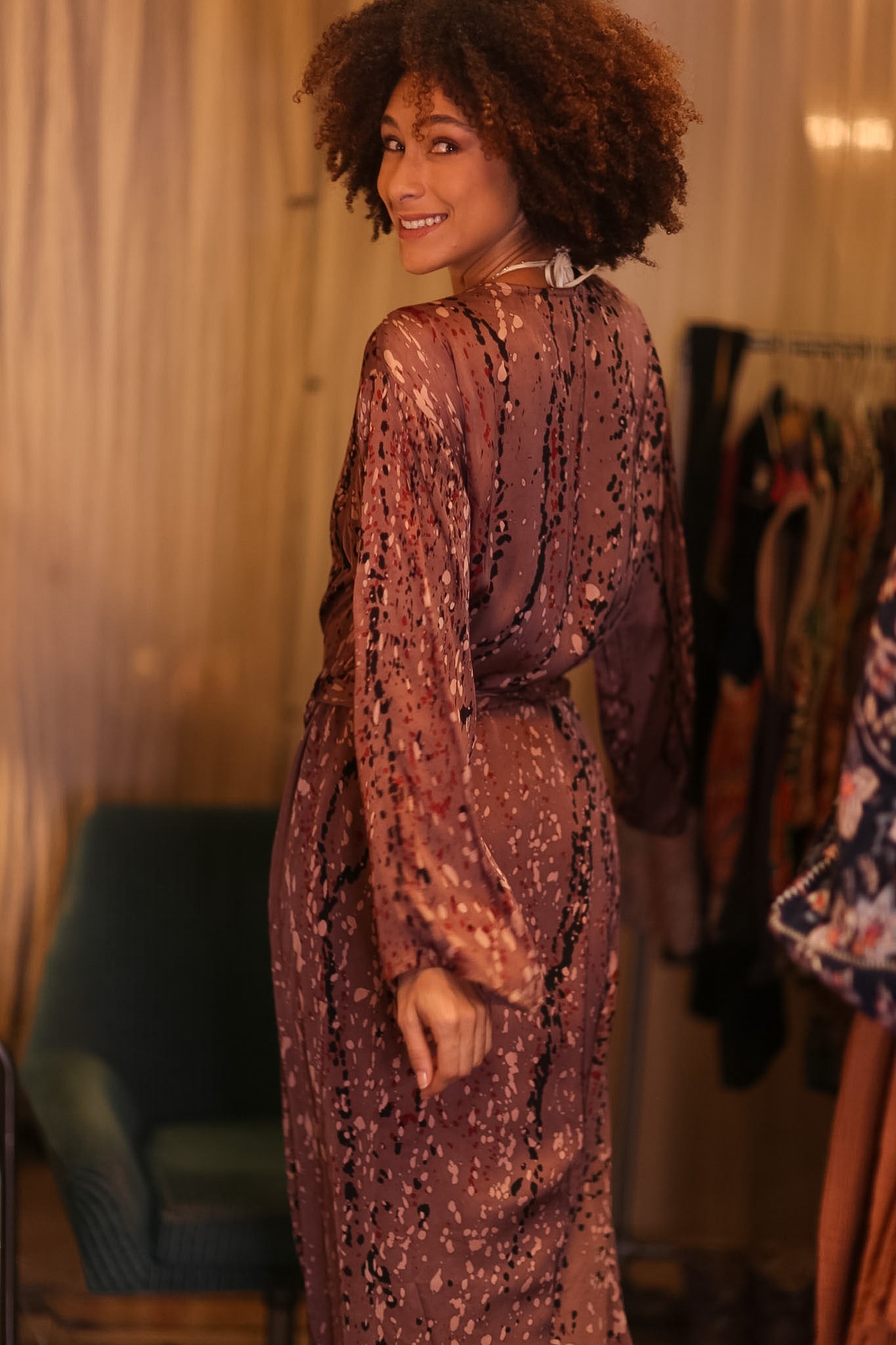 SILK KIMONO CONSTANCA CRYSTAL