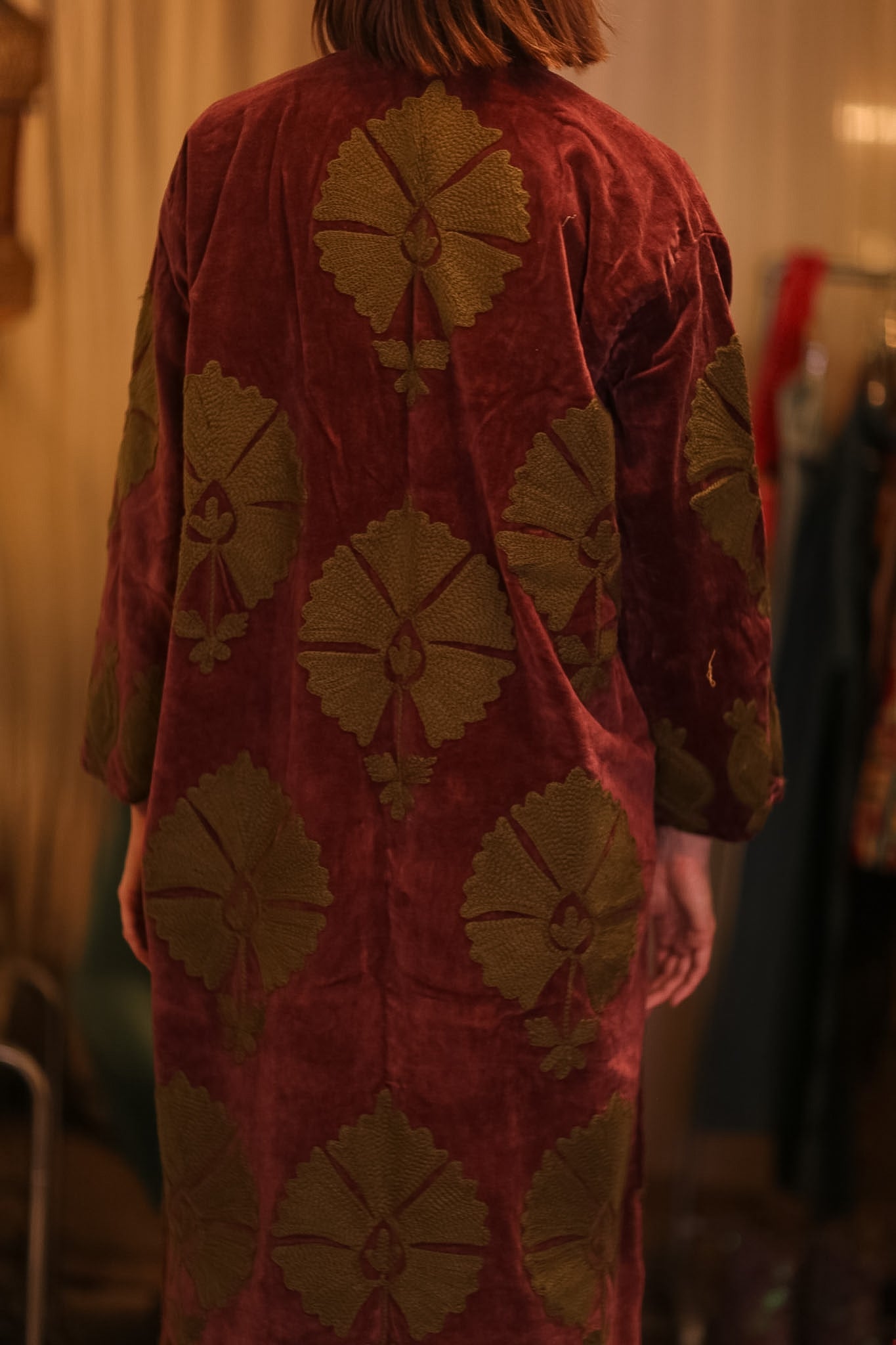 EMBROIDERED VELVET LONG COAT MISCHKA KHAING