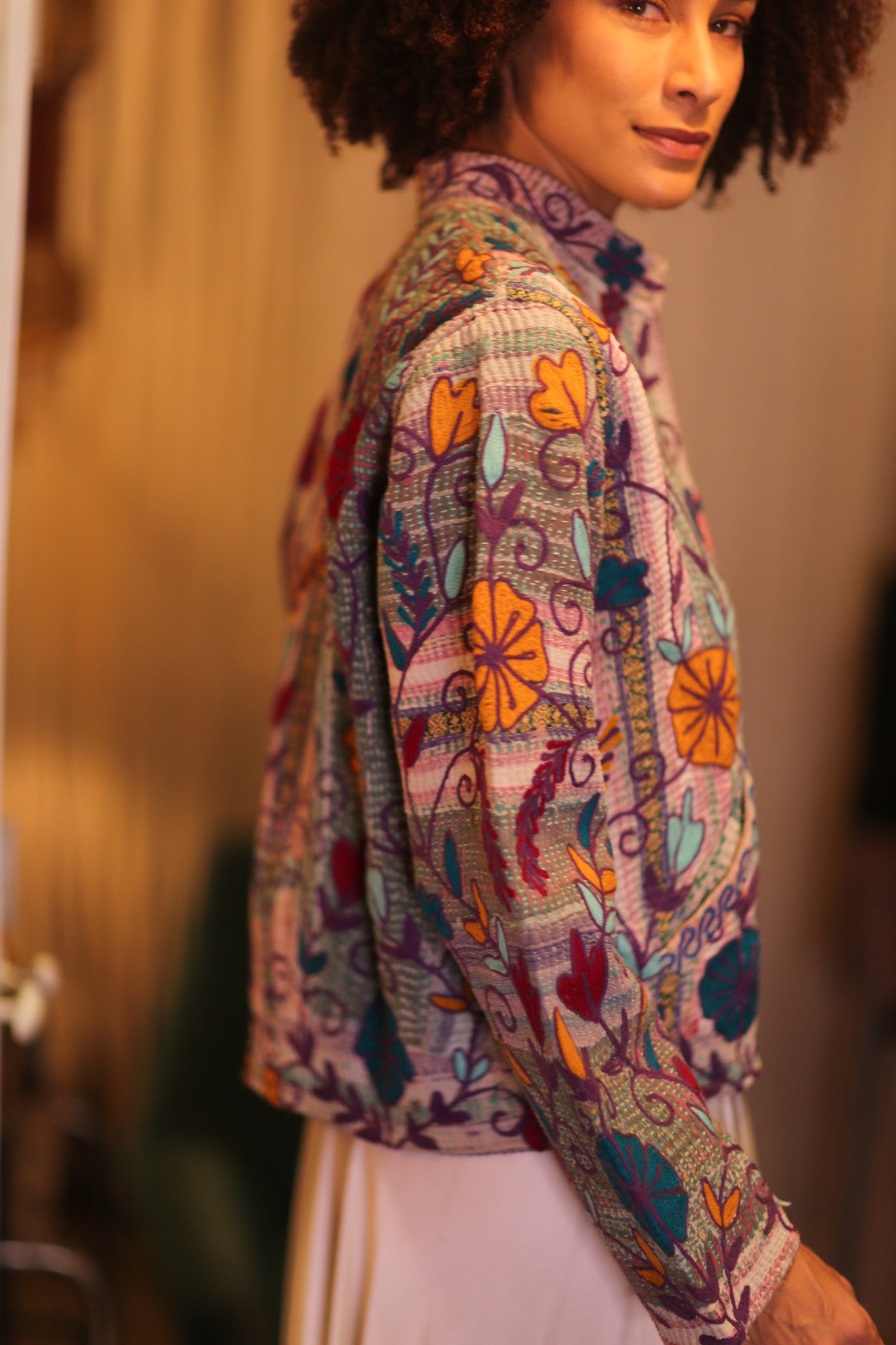 KANTHA EMBROIDERED JACKET INGRID JOY