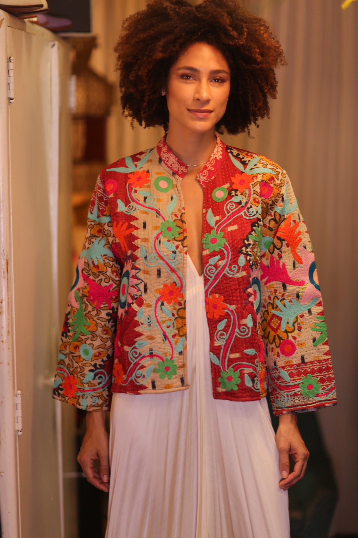 KANTHA EMBROIDERED JACKET INGRID WARYAW