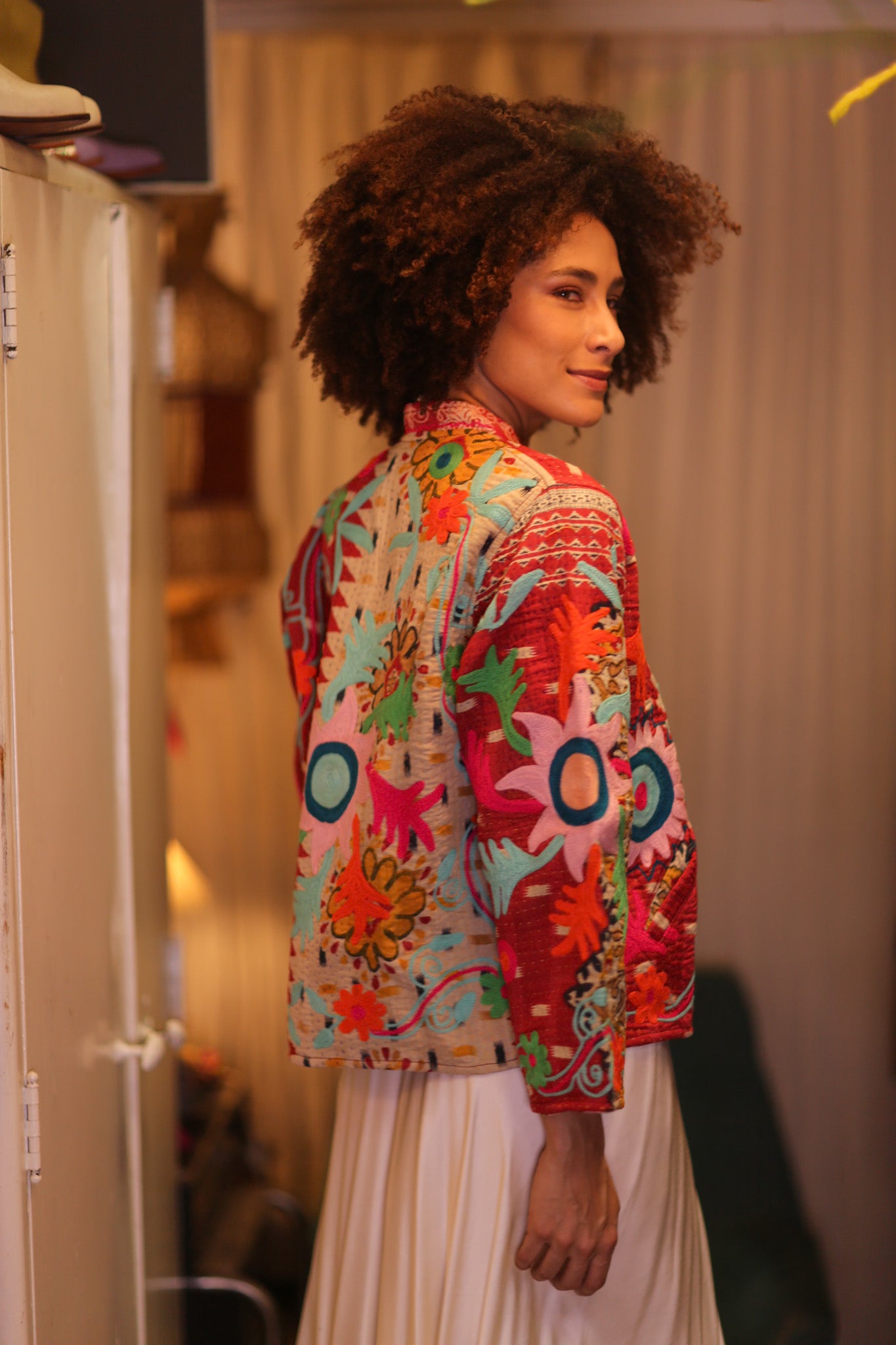 KANTHA EMBROIDERED JACKET INGRID WARYAW