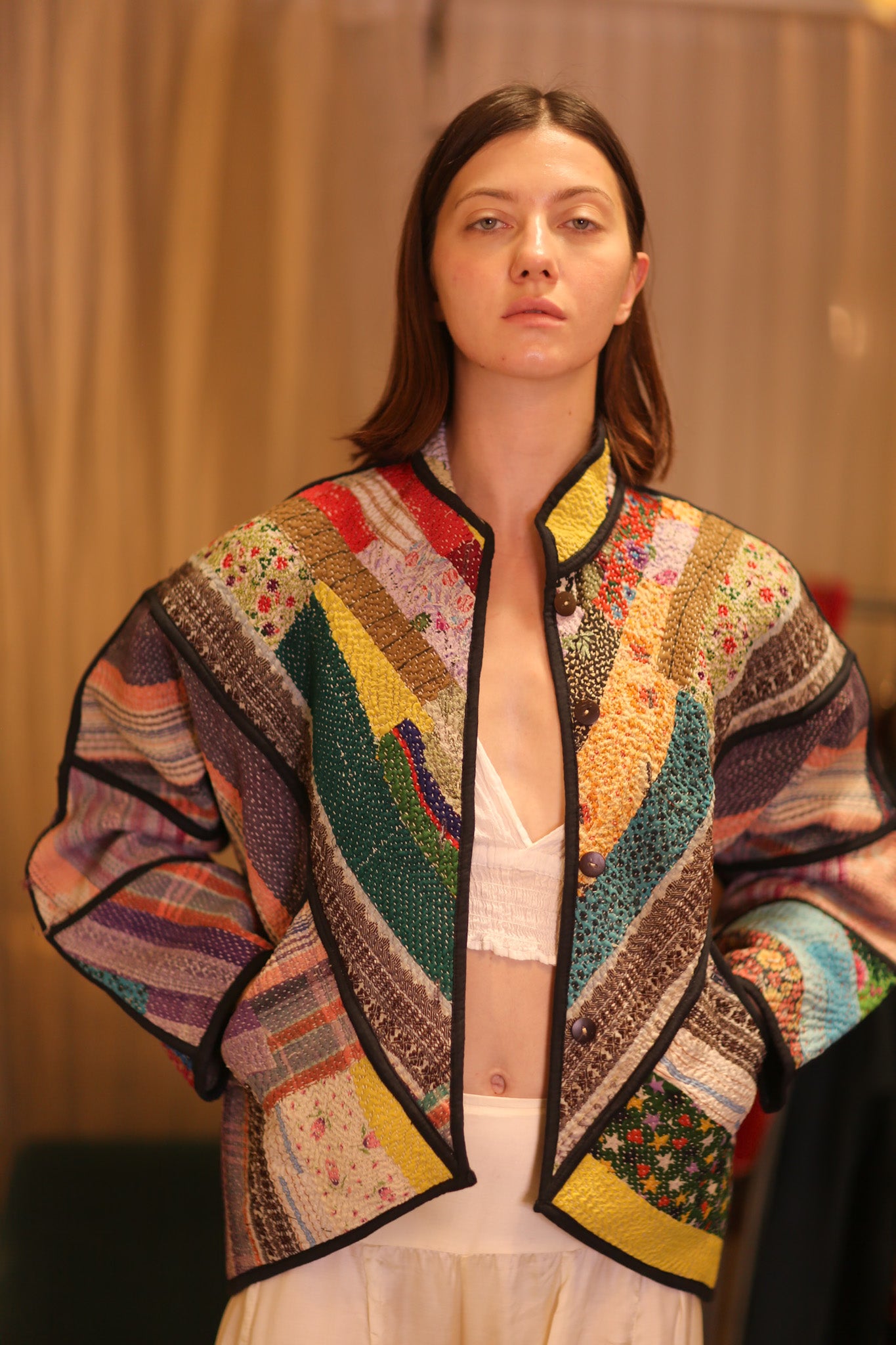 PATCHWORK PATTERN KANTHA JACKET KHAOYAI