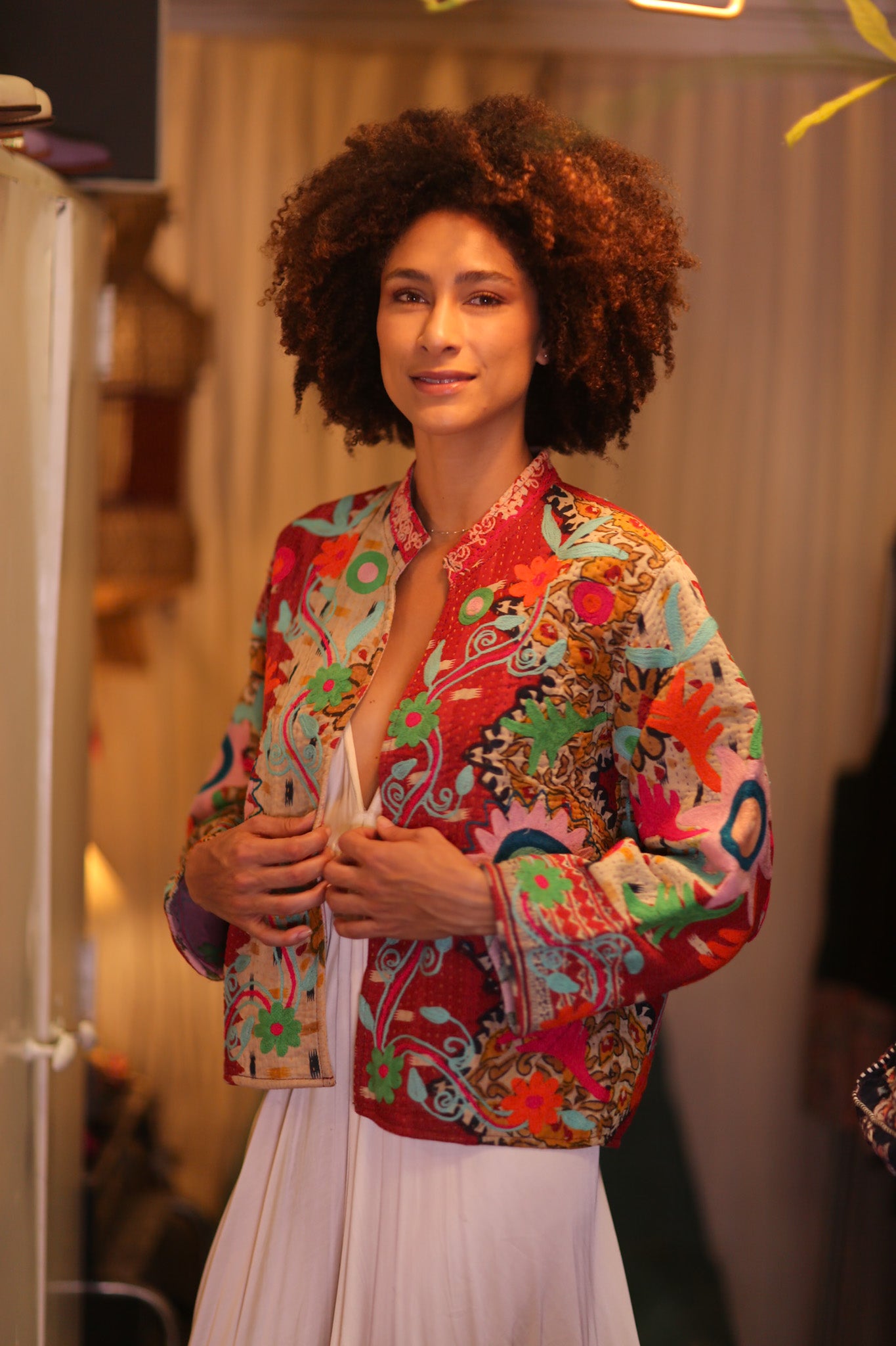 KANTHA EMBROIDERED JACKET INGRID WARYAW