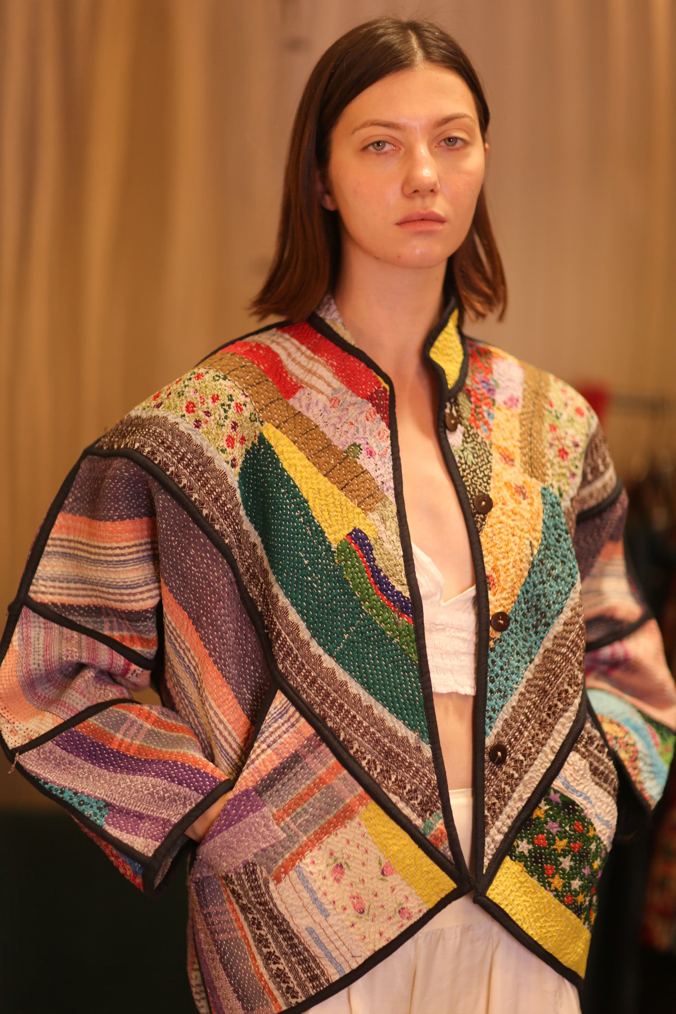 PATCHWORK PATTERN KANTHA JACKET KHAOYAI