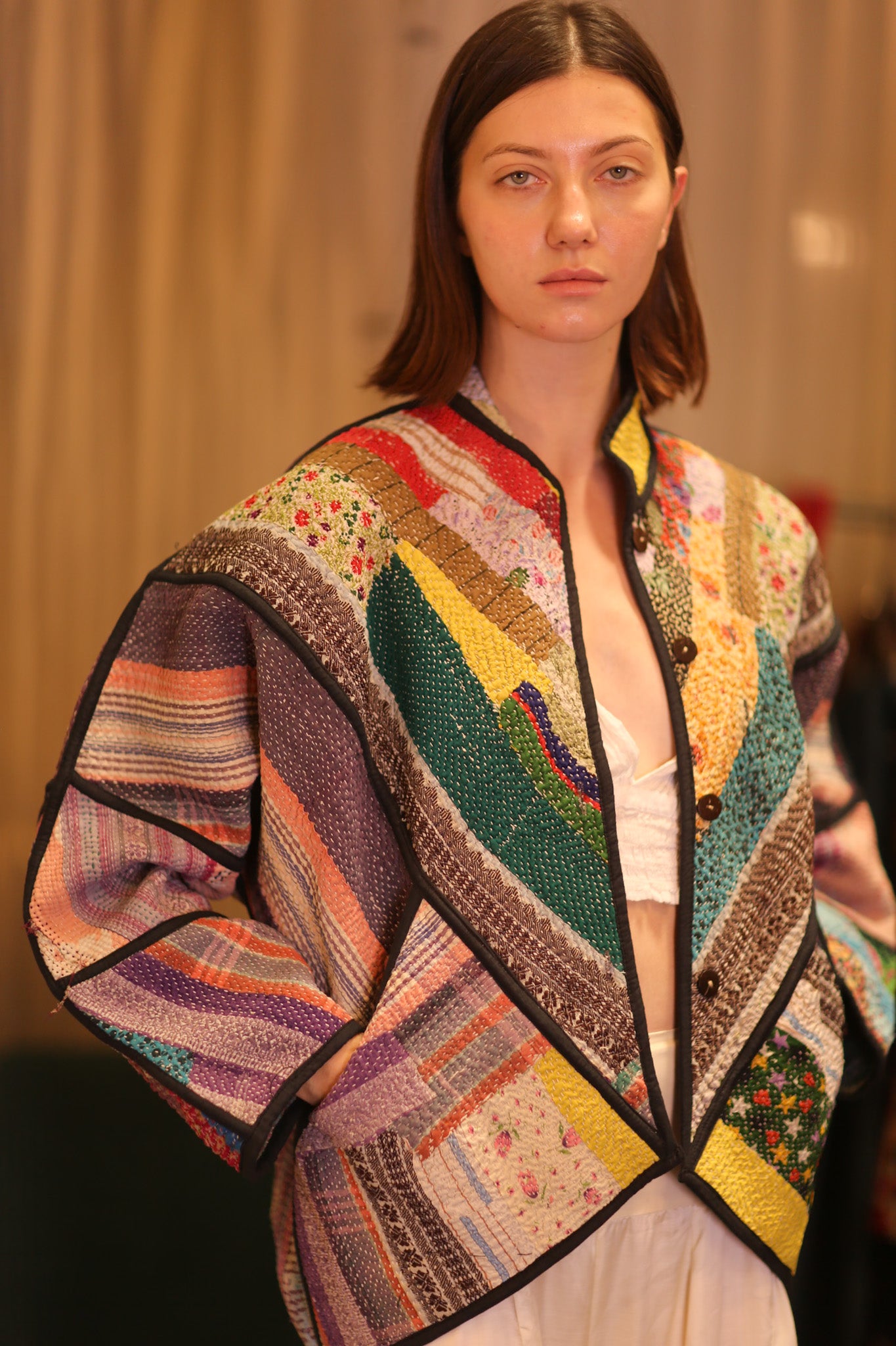 PATCHWORK PATTERN KANTHA JACKET KHAOYAI