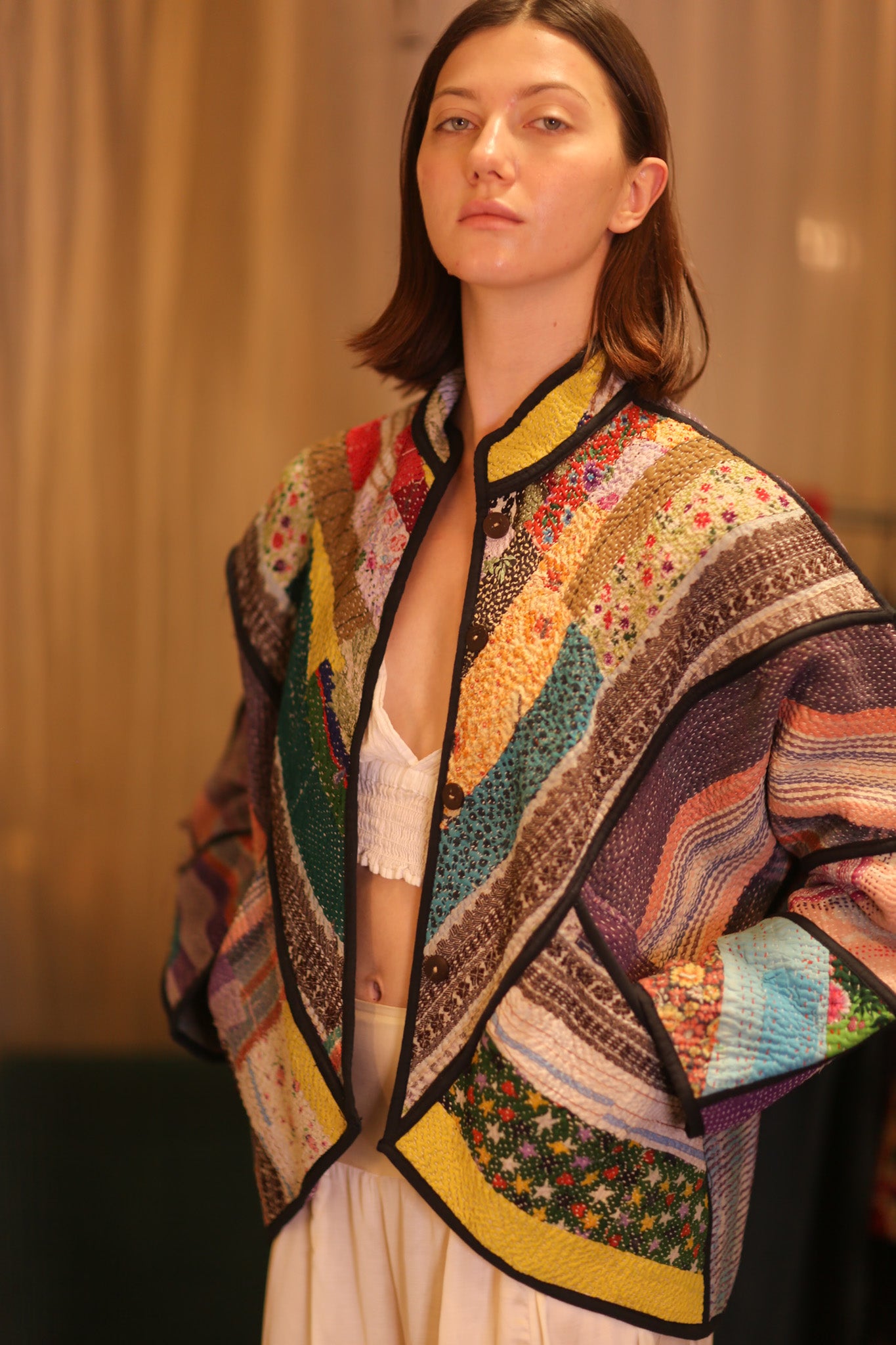 PATCHWORK PATTERN KANTHA JACKET KHAOYAI