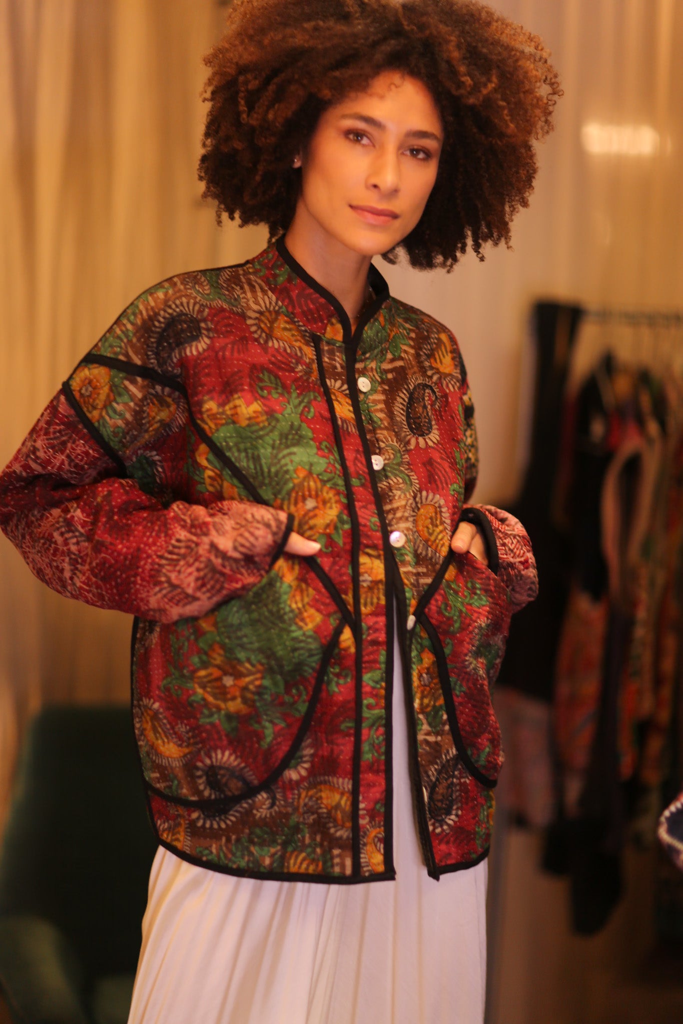 PATCHWORK PATTERN KANTHA JACKET NWEPAN