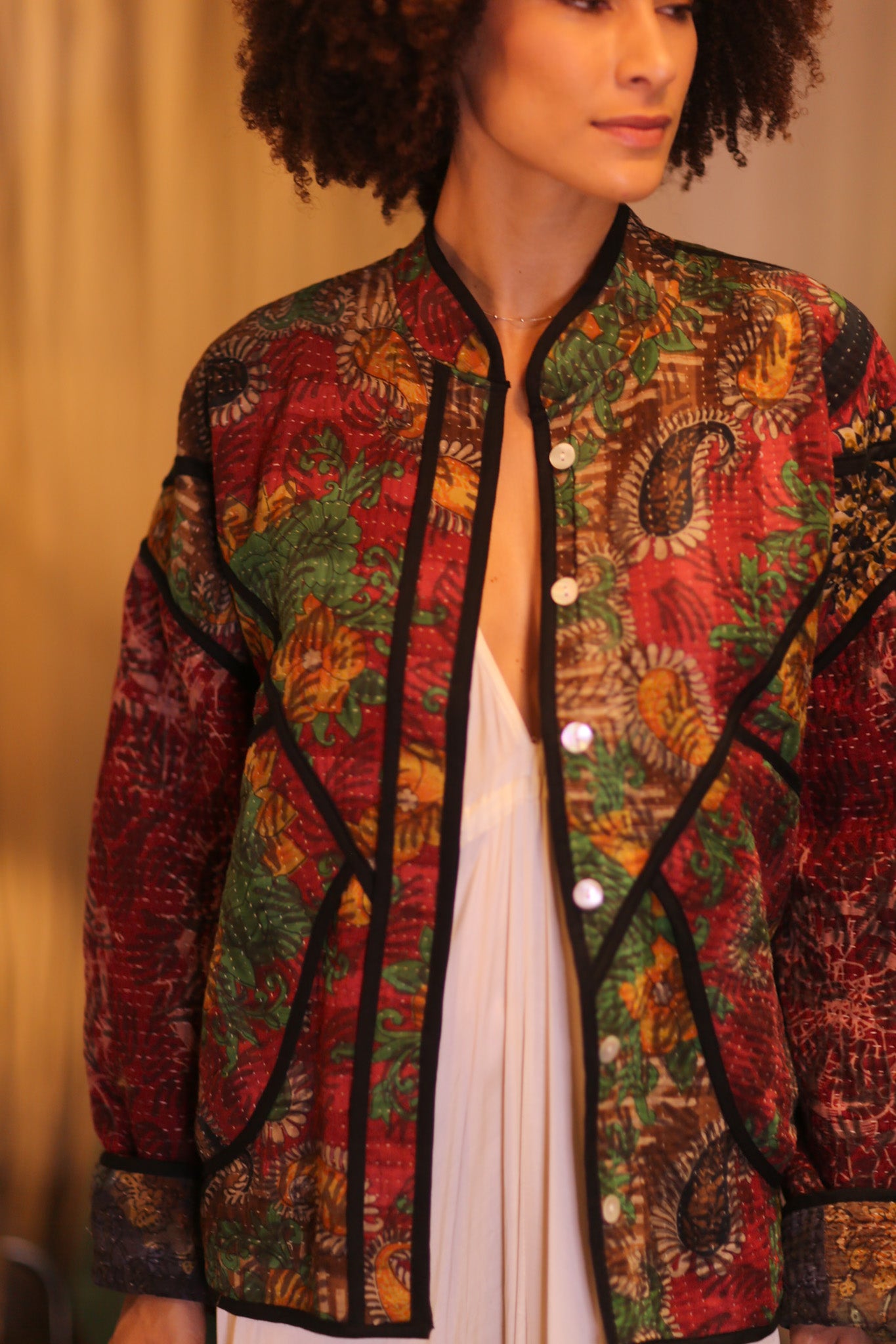 PATCHWORK PATTERN KANTHA JACKET NWEPAN