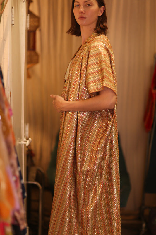 EMBROIDERED SILK LONG KIMONO KRIST